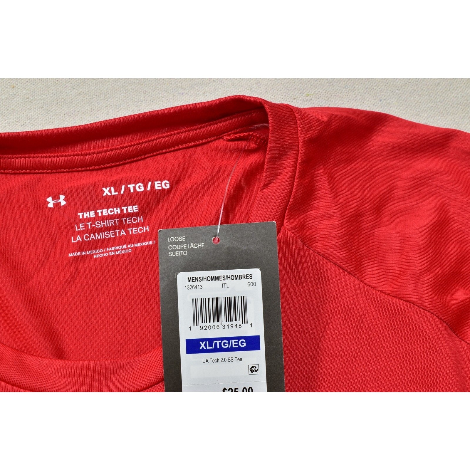 Under Armour UA Tech Tee Men’s Crew Neck Short Sleeve Athletic Fit Size XL NEW