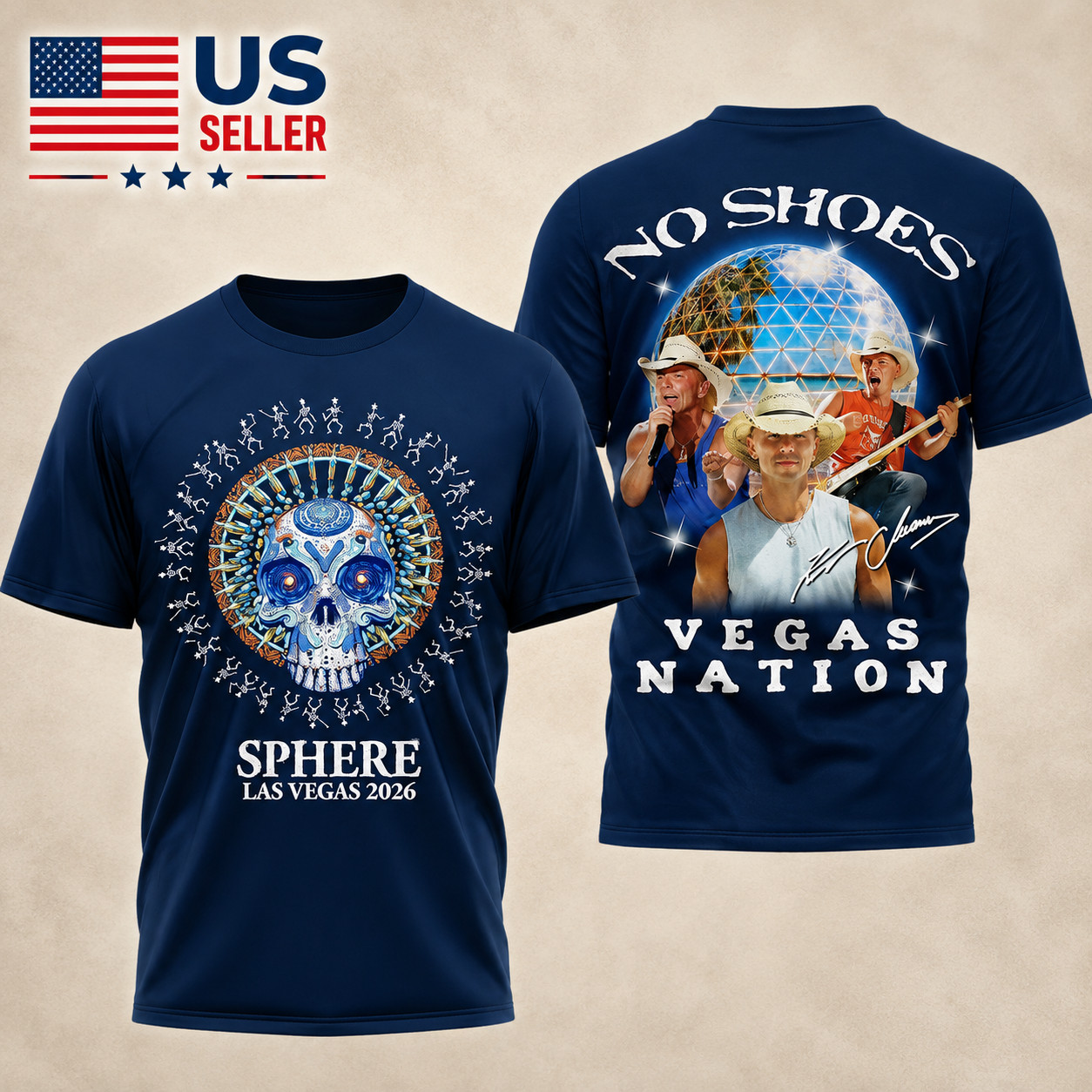 HOT ITEM! Kenny Chesney Sphere Las Vegas 2026 Tour 3D Shirt S-4XL