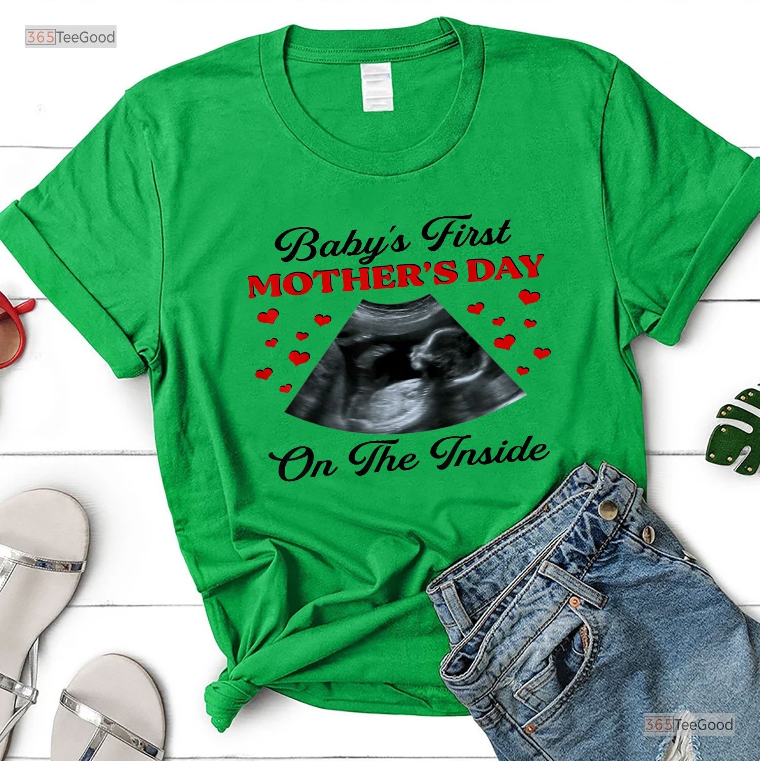 Babys First Mothers Day Inside Shirt, Funny Pregnant Mom To Be T-Shirt Gift