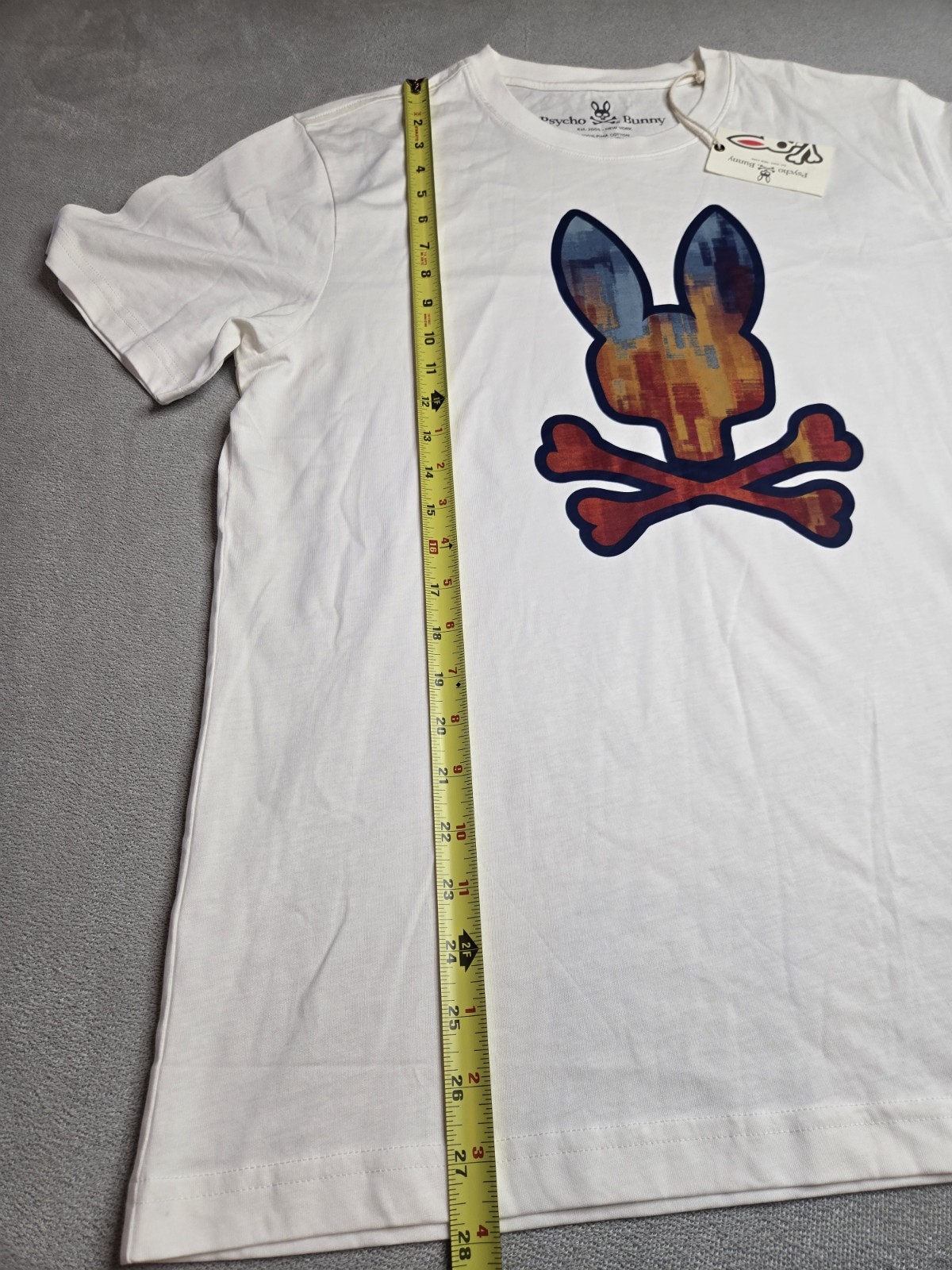Psycho Bunny Men’s Hassop Graphic Tee White Pima Cotton T-Shirt Size 5 M NWT