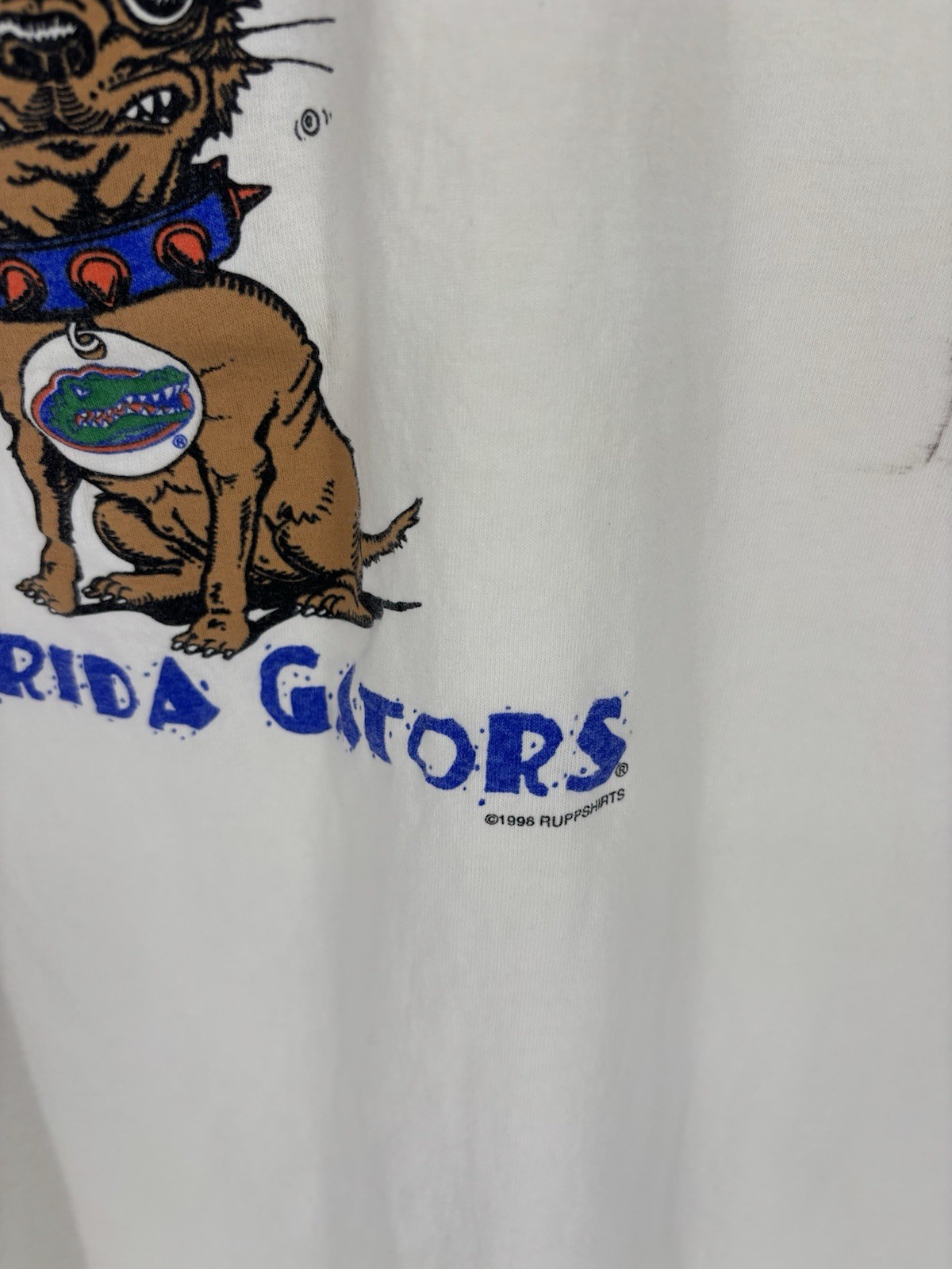 Vtg Florida Gators 1998 Single Stitch XL Ruppshirts USA Graphic Tee Dog Angry