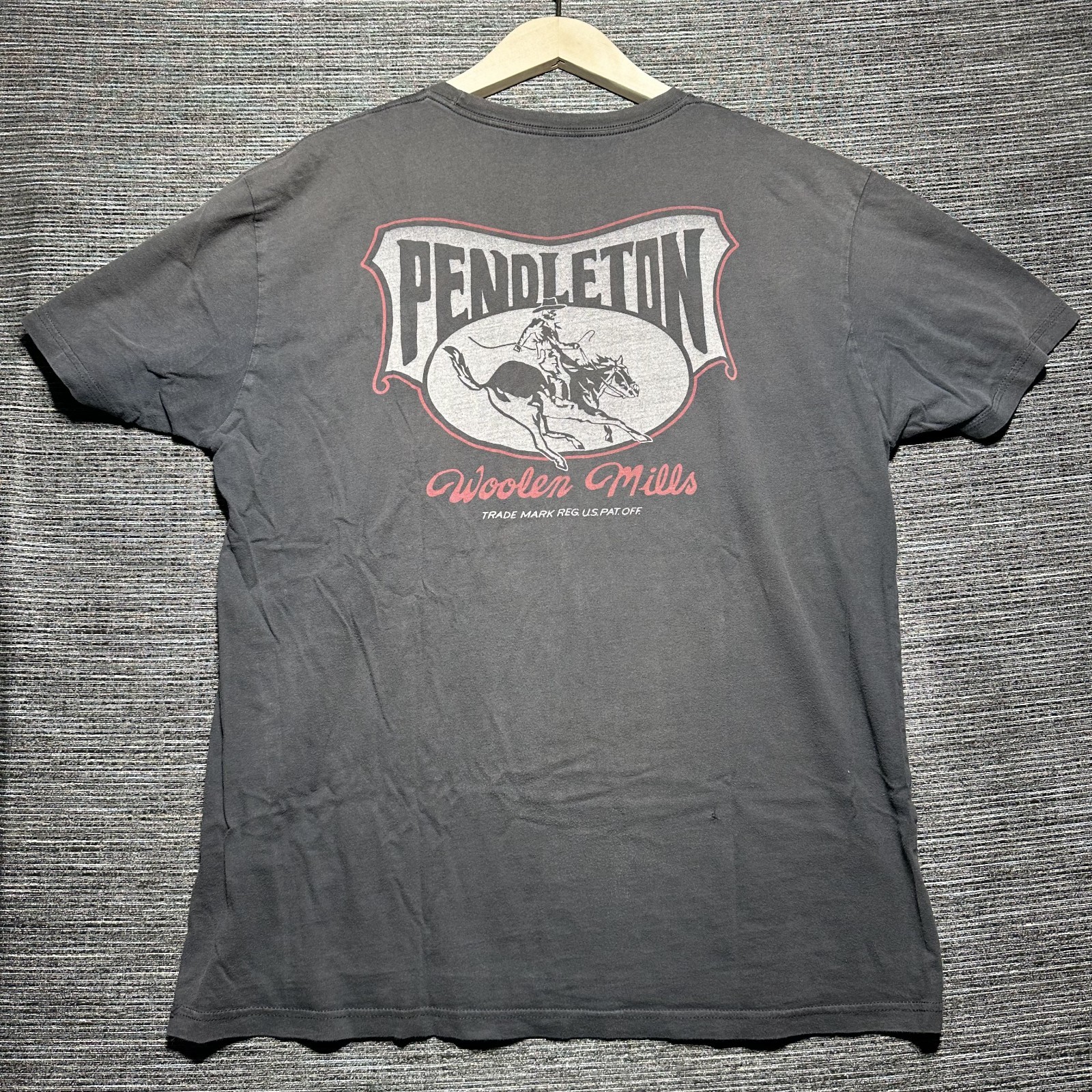 Pendleton Shirt Men’s XL Black Short Sleeve Wooden Mills Faded