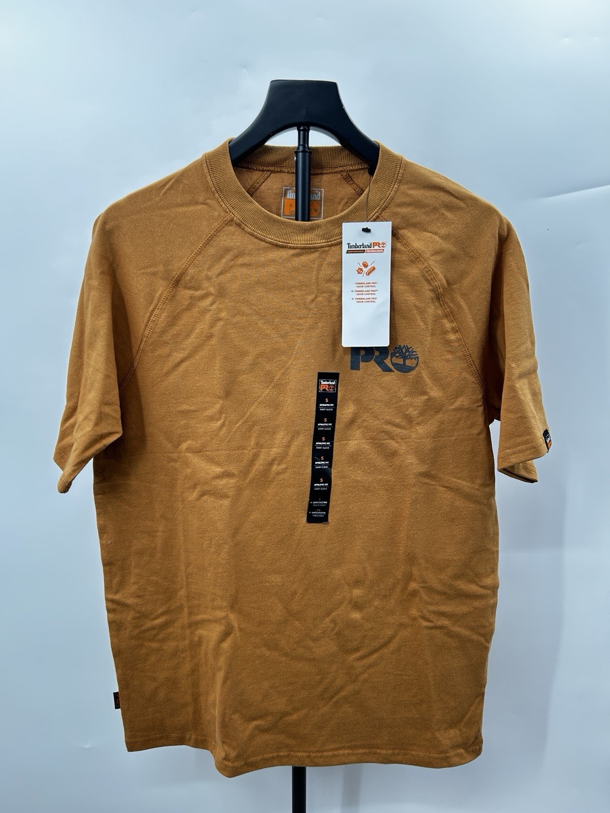 Timberland Wheat PRO Men’s Core Reflective PRO Logo Short Sleeve T-Shirt Size S