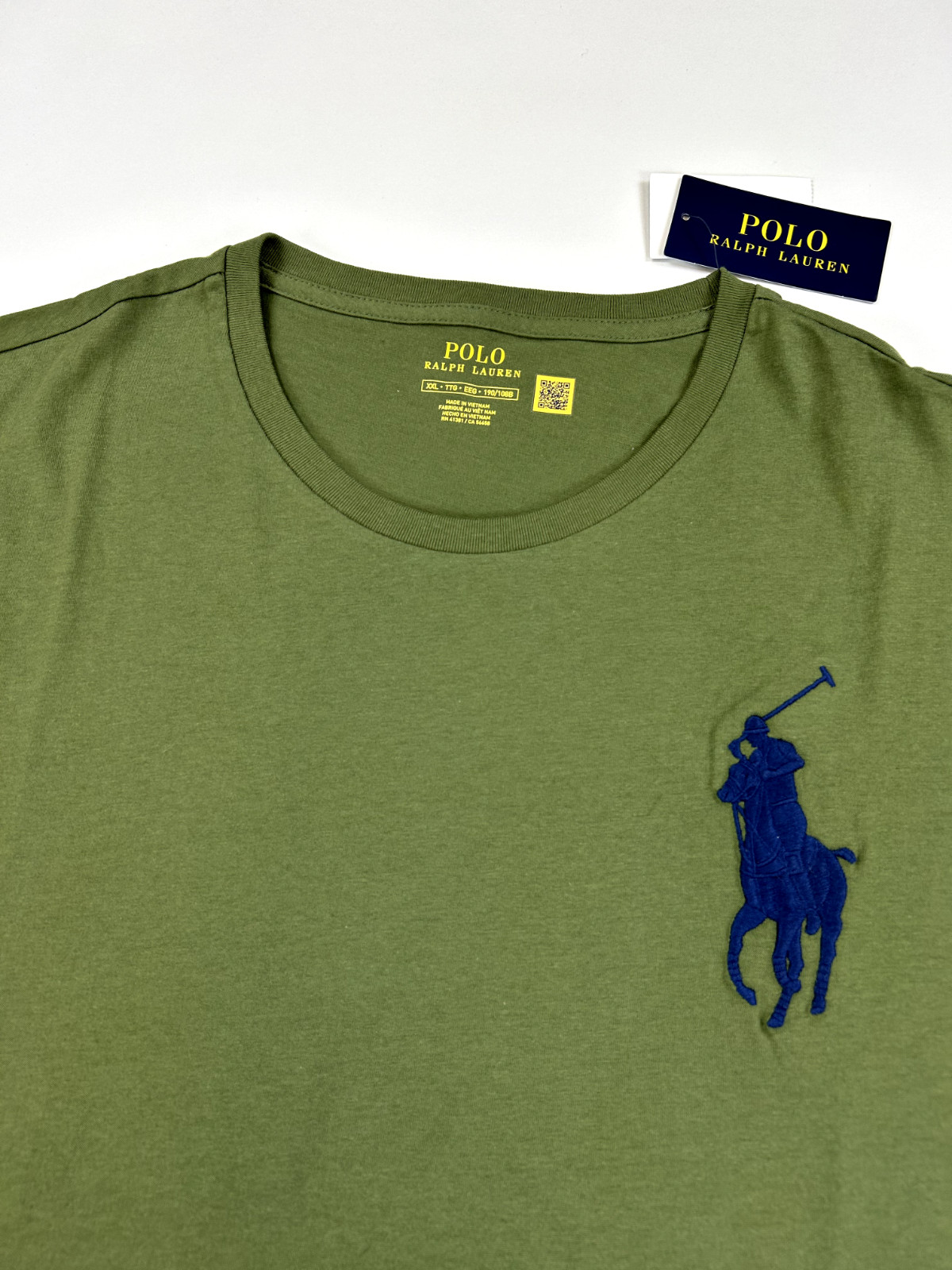 Polo Ralph Lauren Short Sleeve Big Pony Crewneck T-Shirt Tee – Olive w/Navy Pony
