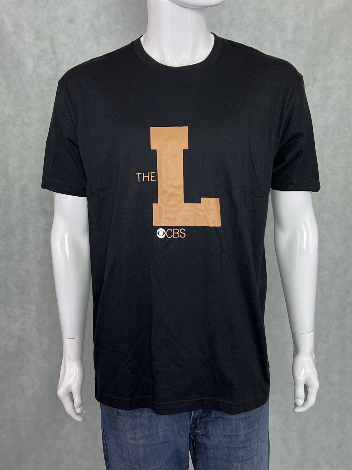 NWT The Late Show Stephen Colbert 2016 “the L” graphic T-Shirt, Black LARGE