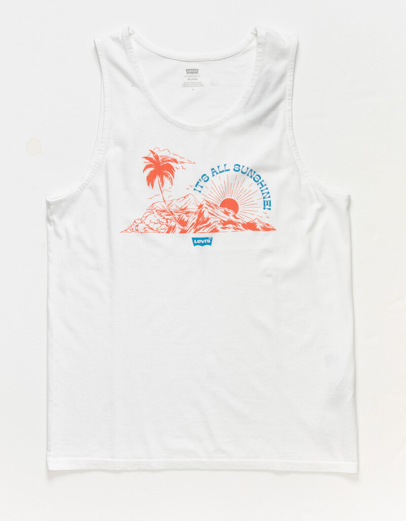 NWT Levi’s 100% Cotton Sleeveless Round Neck Graphic Tank Top White Mens