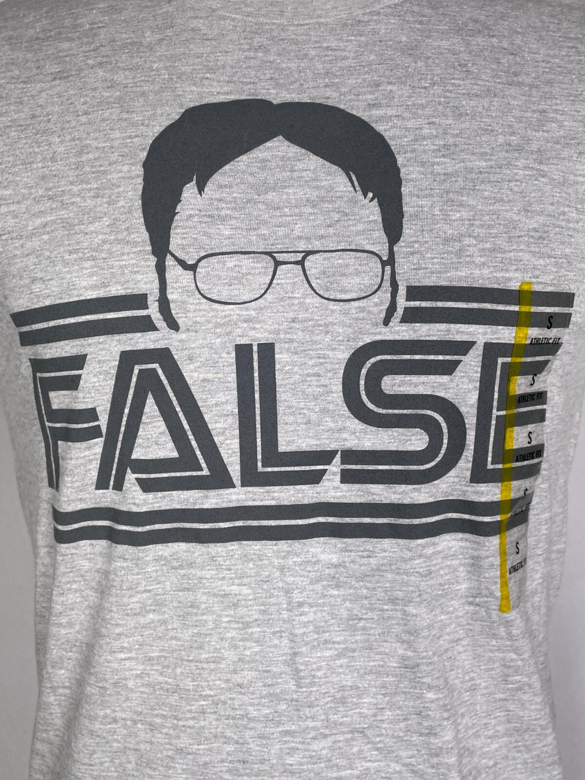 The Office Dwight Schrute “False” Official Gray T-Shirt Men’s SMALL NWT