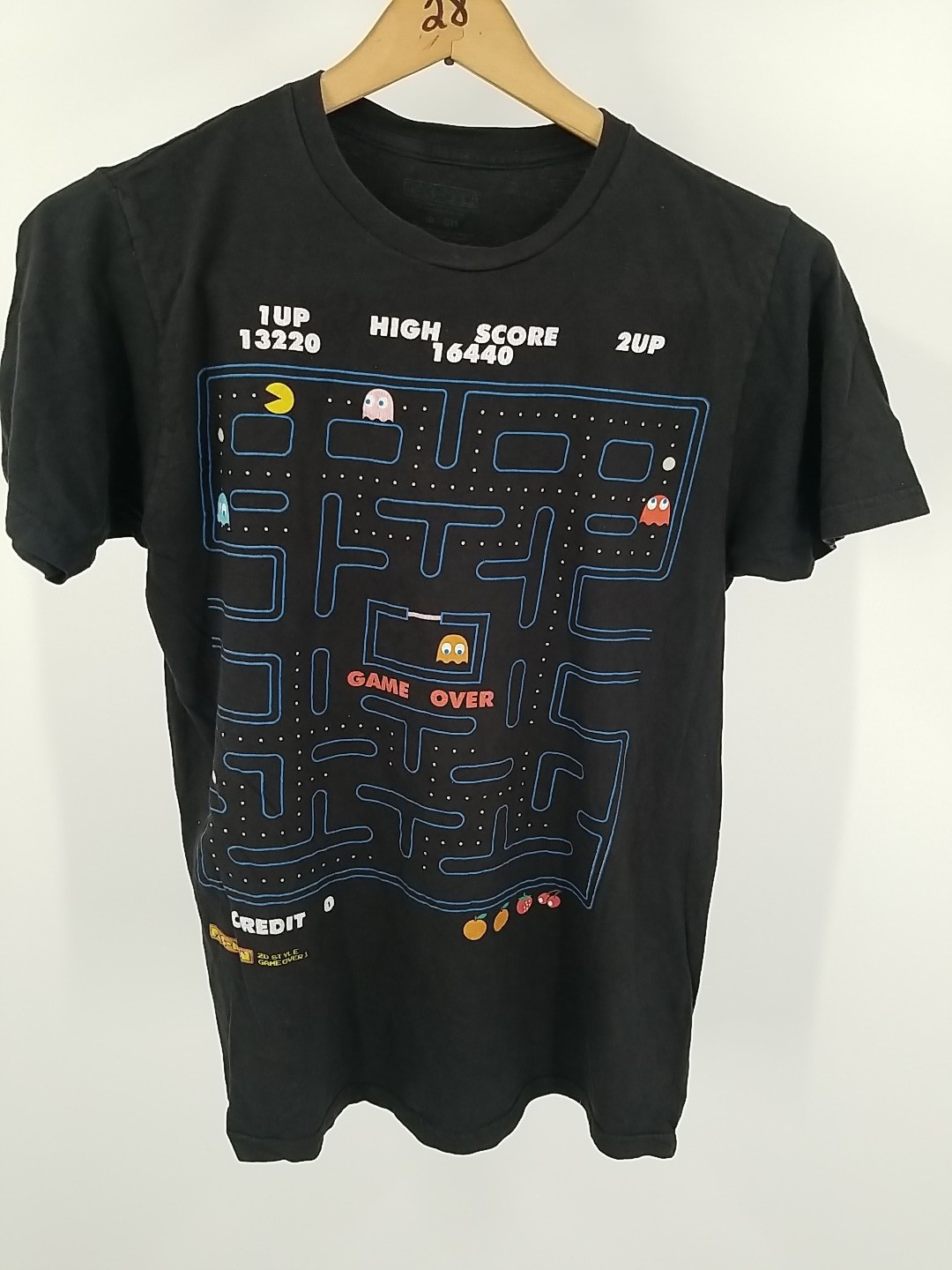 Pac-Man Game Over Graphic Tee Black Men’s Size Small Arcade Gamer Shirt