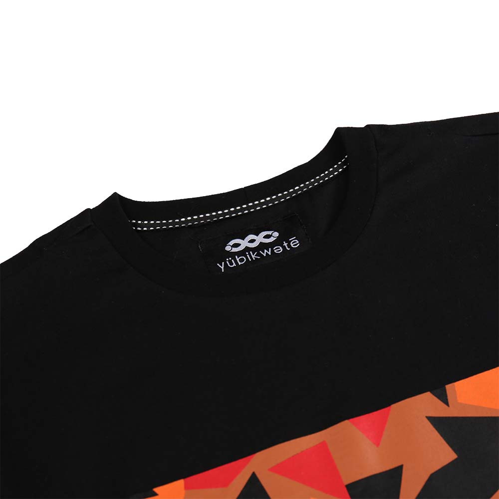 2025 Geometric Pattern Tee Yubikwete – Unisex Crew Neck Solid Color Cotton