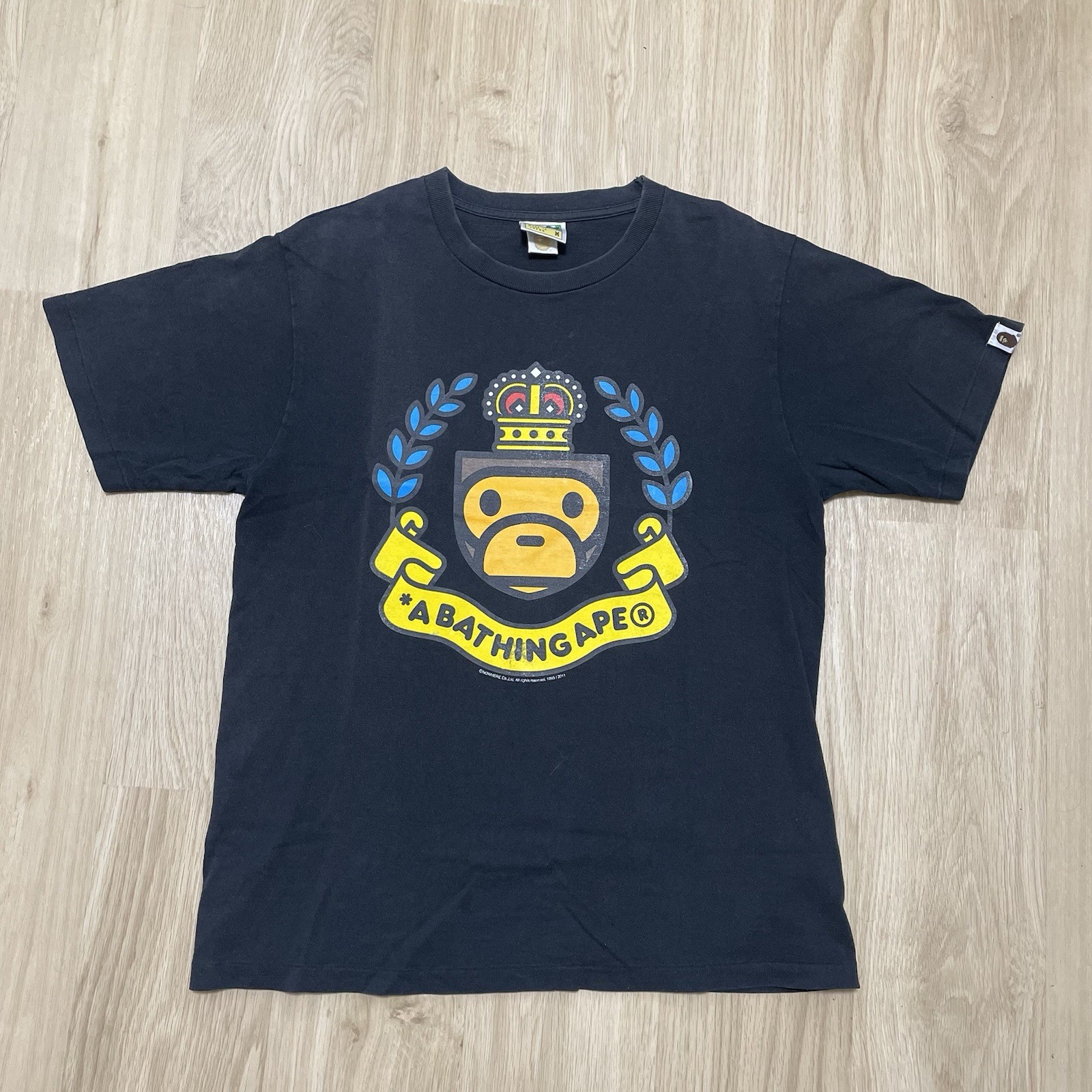 Vintage Bape Baby Milo T-Shirt A Bathing Ape Black M Medium Japan Made Nigo 00s