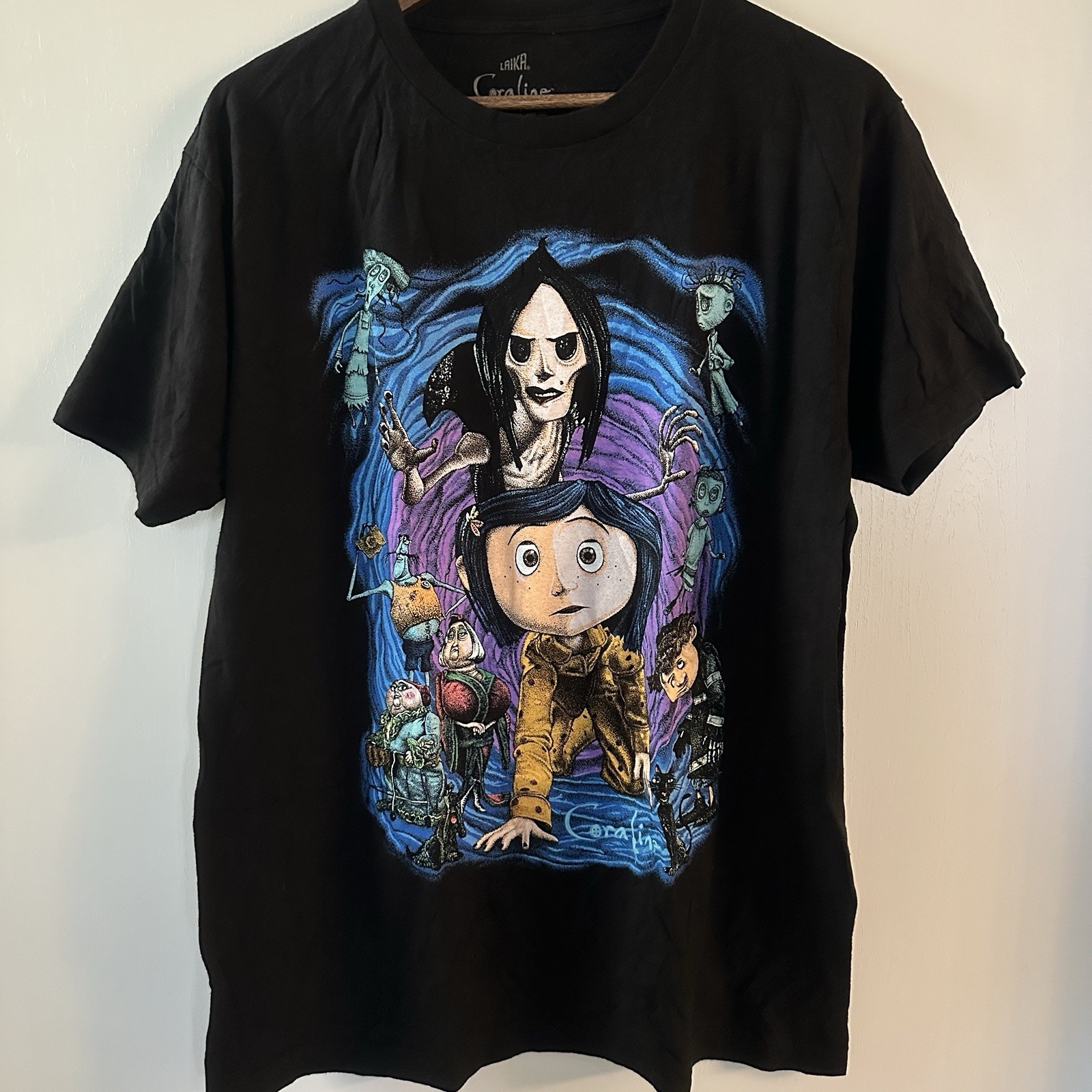 Coraline Laika Black Graphic T-Shirt Large Official Other Mother 2025