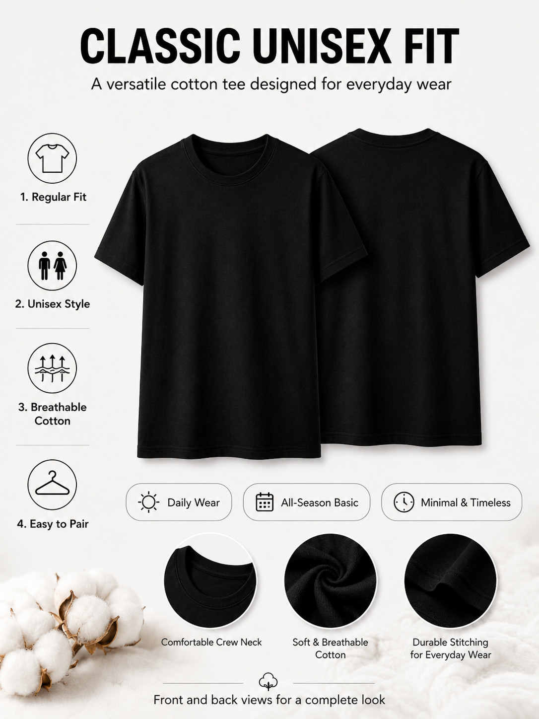 Men’s Oversized Cotton T Shirt Unisex Streetwear Tee LEGEND Graphic Back Print
