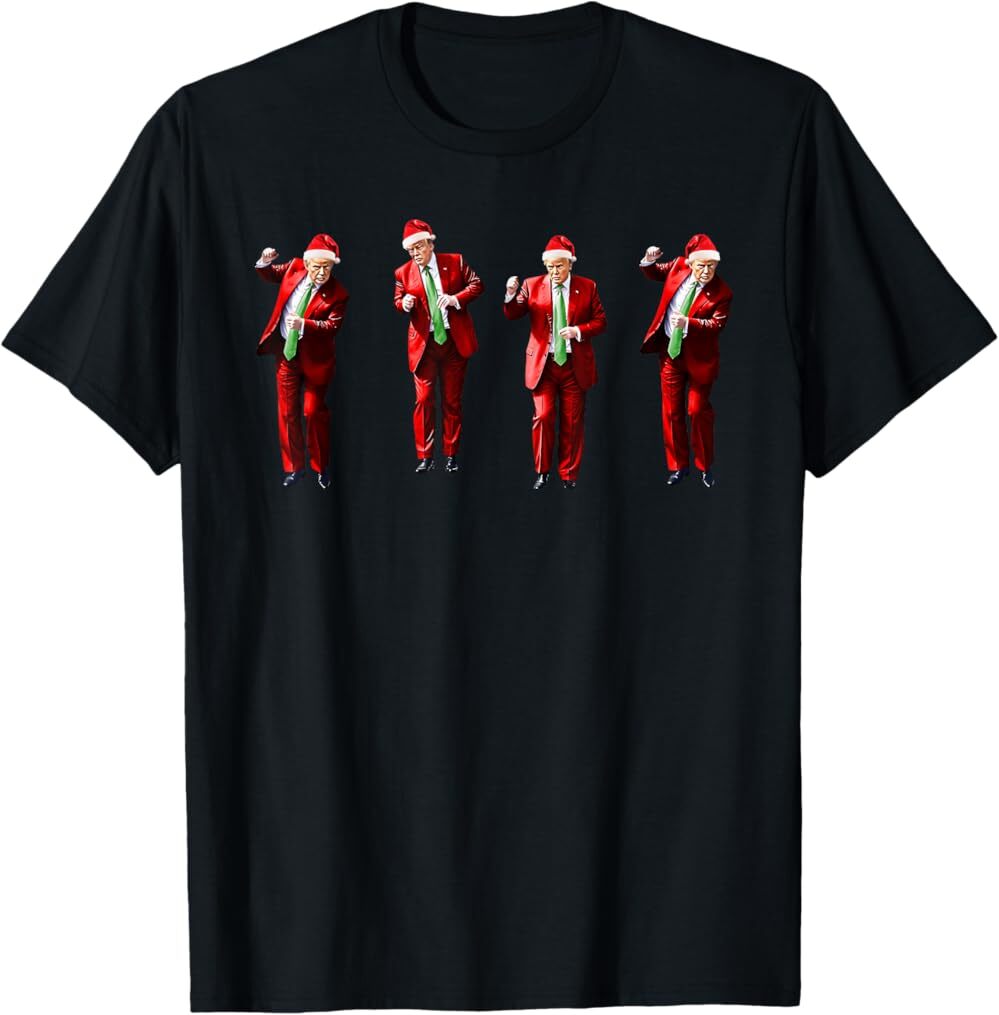 Funny Trump Dance Santa Claus Christmas Xmas Pajamas Holiday T-Shirt, Unisex Tee