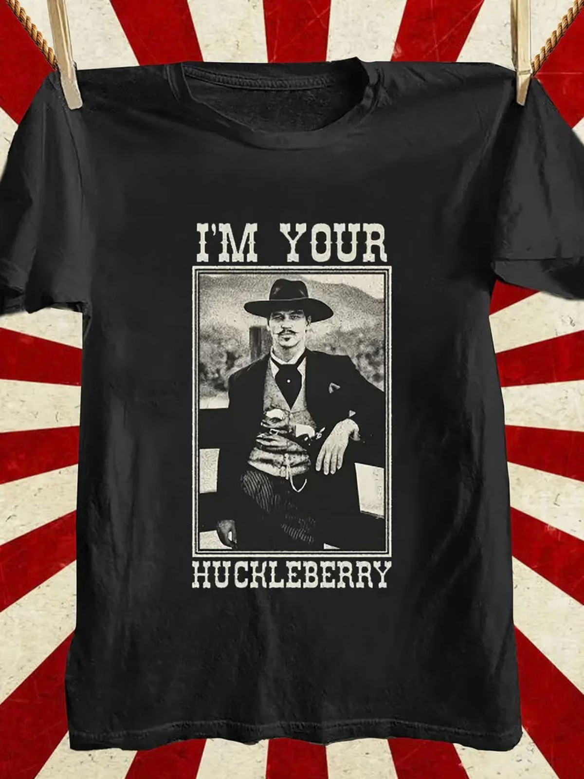 I’m Your Huckleberry Graphic Tee – Bold White Text on Black Plus Size T-Shirt wi
