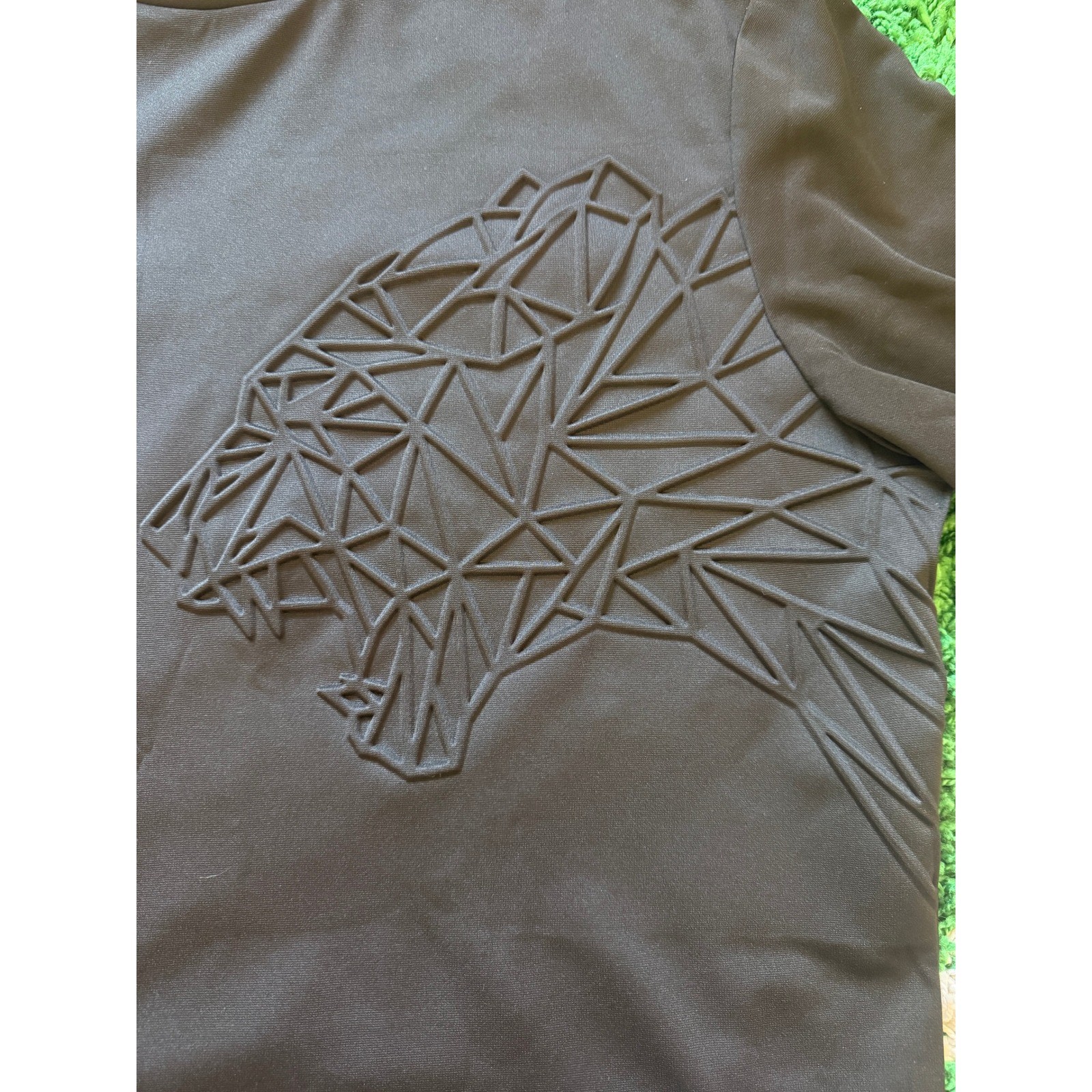 Unbranded Panther Graphic Tee Mens L Black Excellent 3D Embossed Geometric Shirt