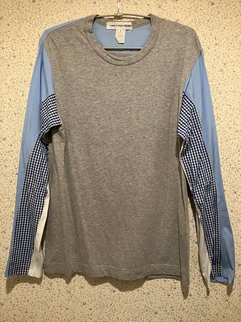 Comme des Garçons Shirt France Variation Pattern Sleeve Cut-and-Sew T-shirt Unu
