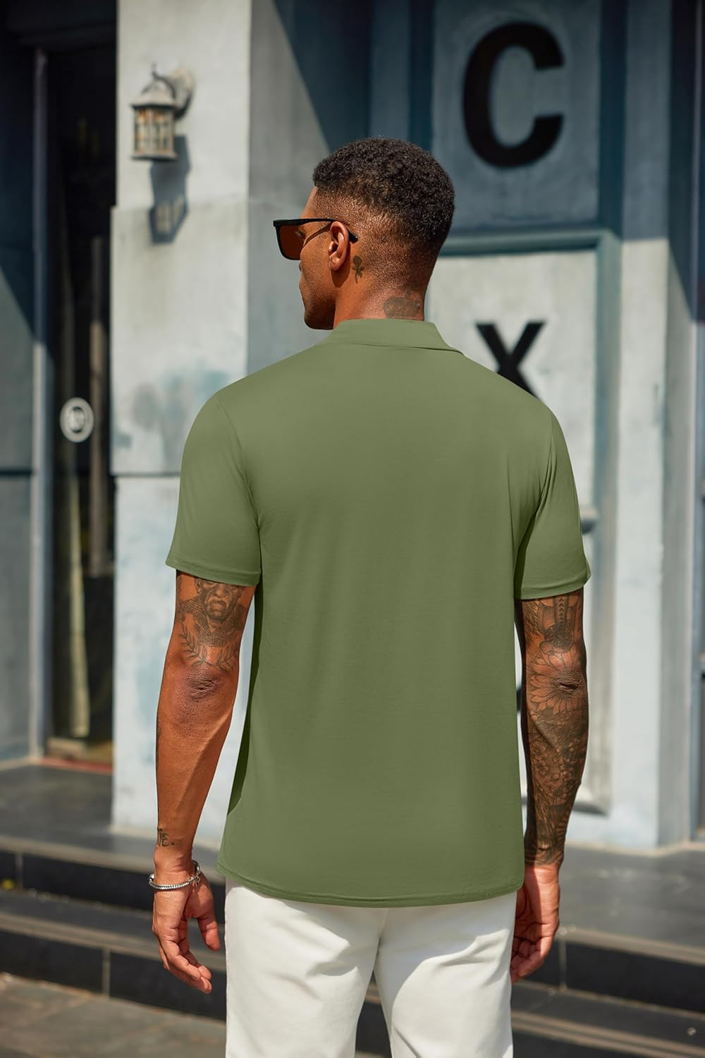 Men’S Mock Neck T Shirt Short Sleeve Slim Fit Basic Casual T-Shirts Solid Color