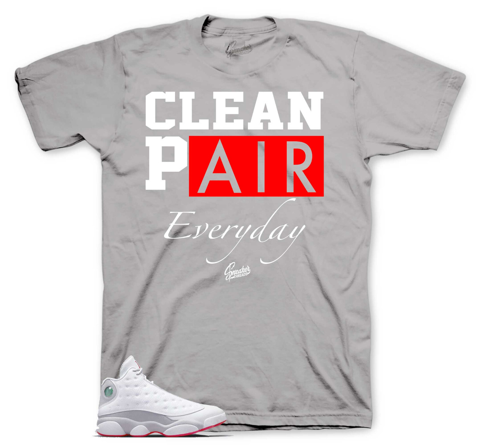Tees To Match Jordan 13 Wolf Grey Sneakers – Clean Pair Shirt