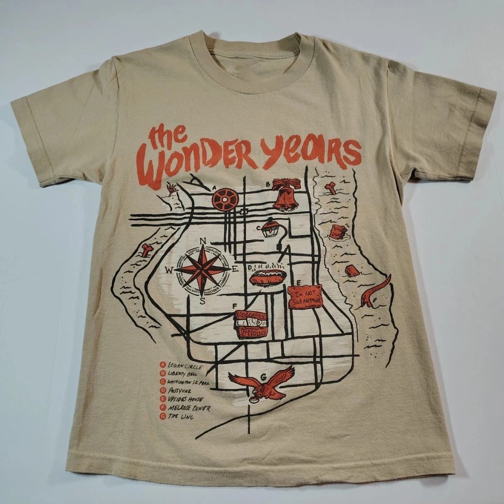The Wonder Years Band Graphic Cotton T Shirt Full Size S-5XL
