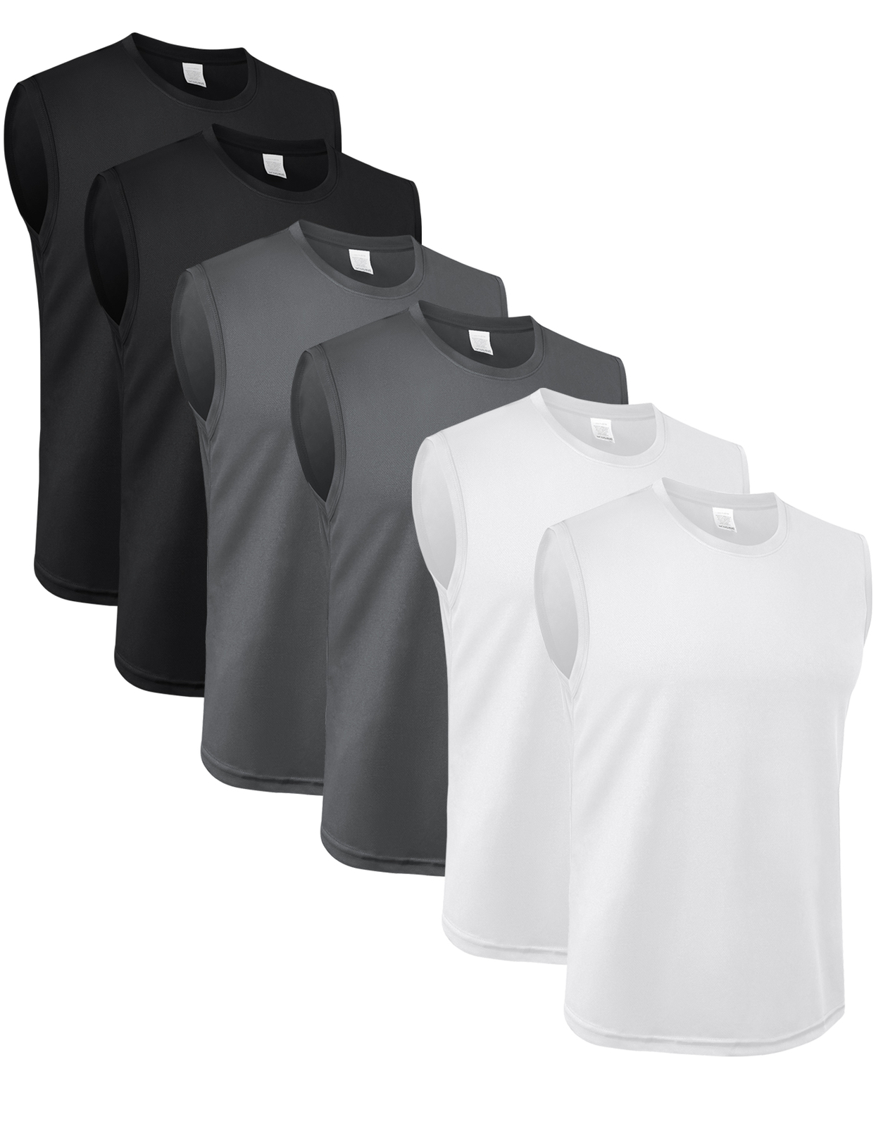 6Pack Mens Quick Dry Muscle Tank Top Gym Workout Sleeveless Shirt Gym Running