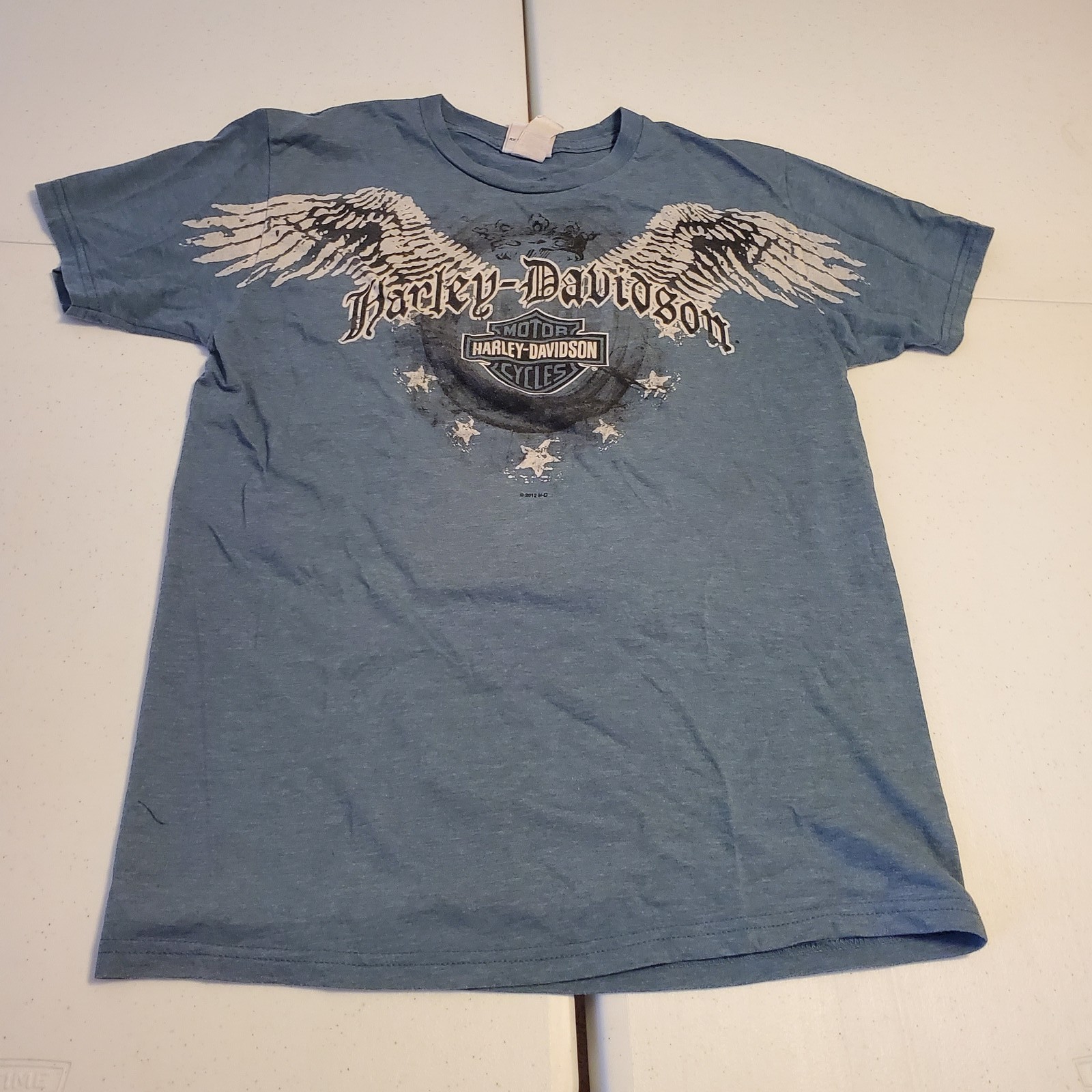 Harley-Davidson Hyderabad India Eagle Flame Wings T-Shirt Men’s Medium Blue Y2K
