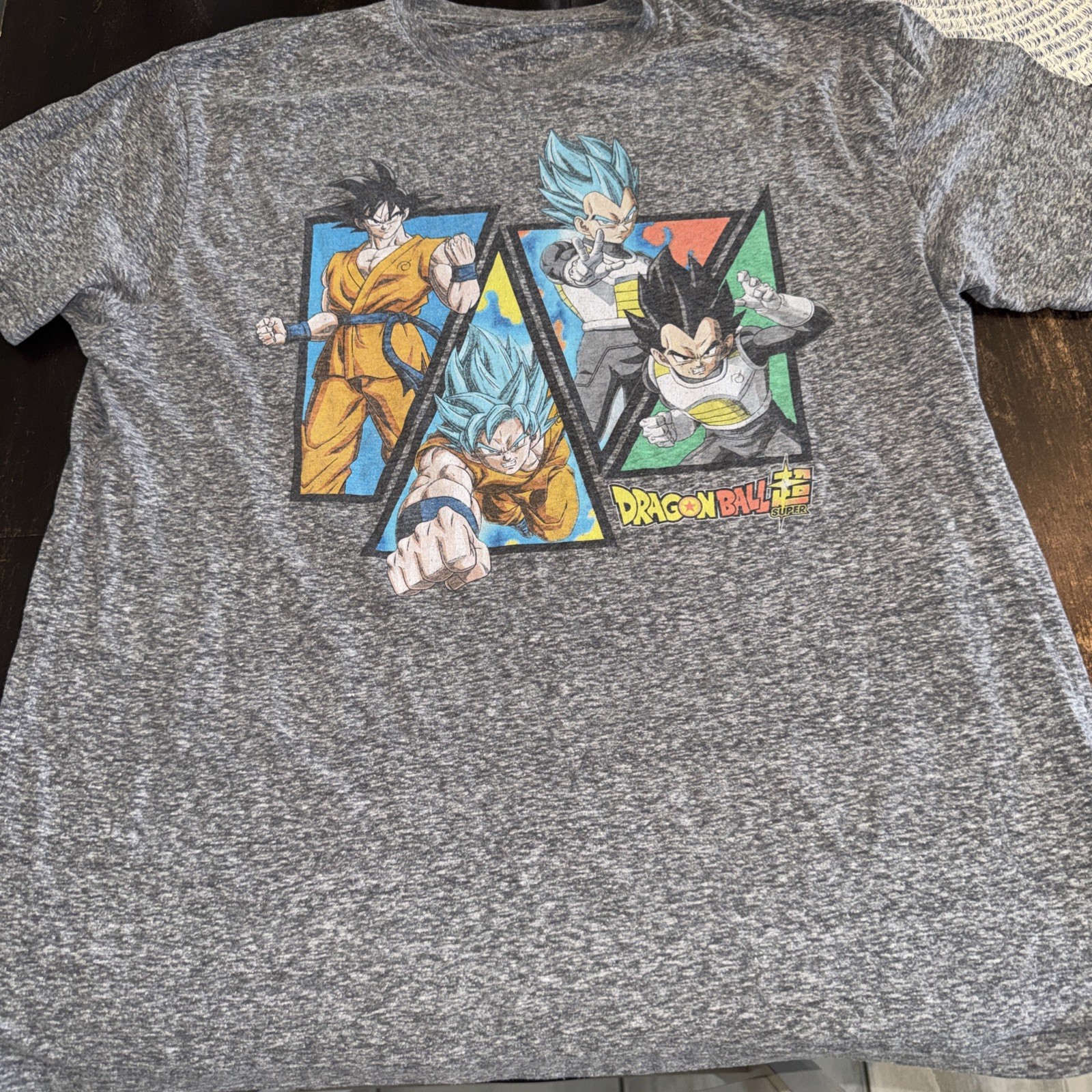 Dragonball Super Goku & Vegeta SSGSS T-Shirt Men’s M Gray 100% Cotton