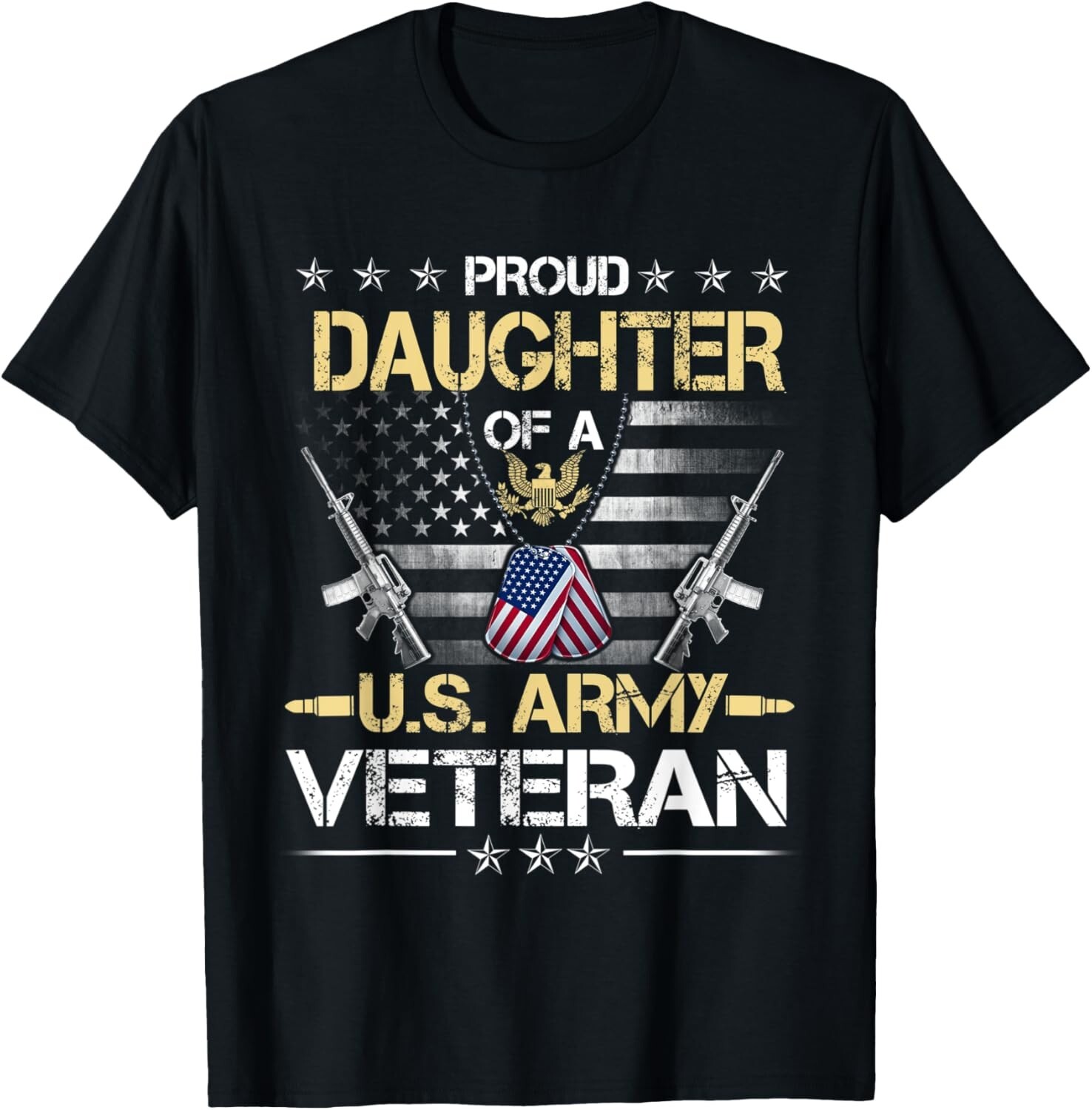 Proud Daughter Of A U_S_ Army Veteran Flag _ Veterans Day Gift Unisex T-Shirt