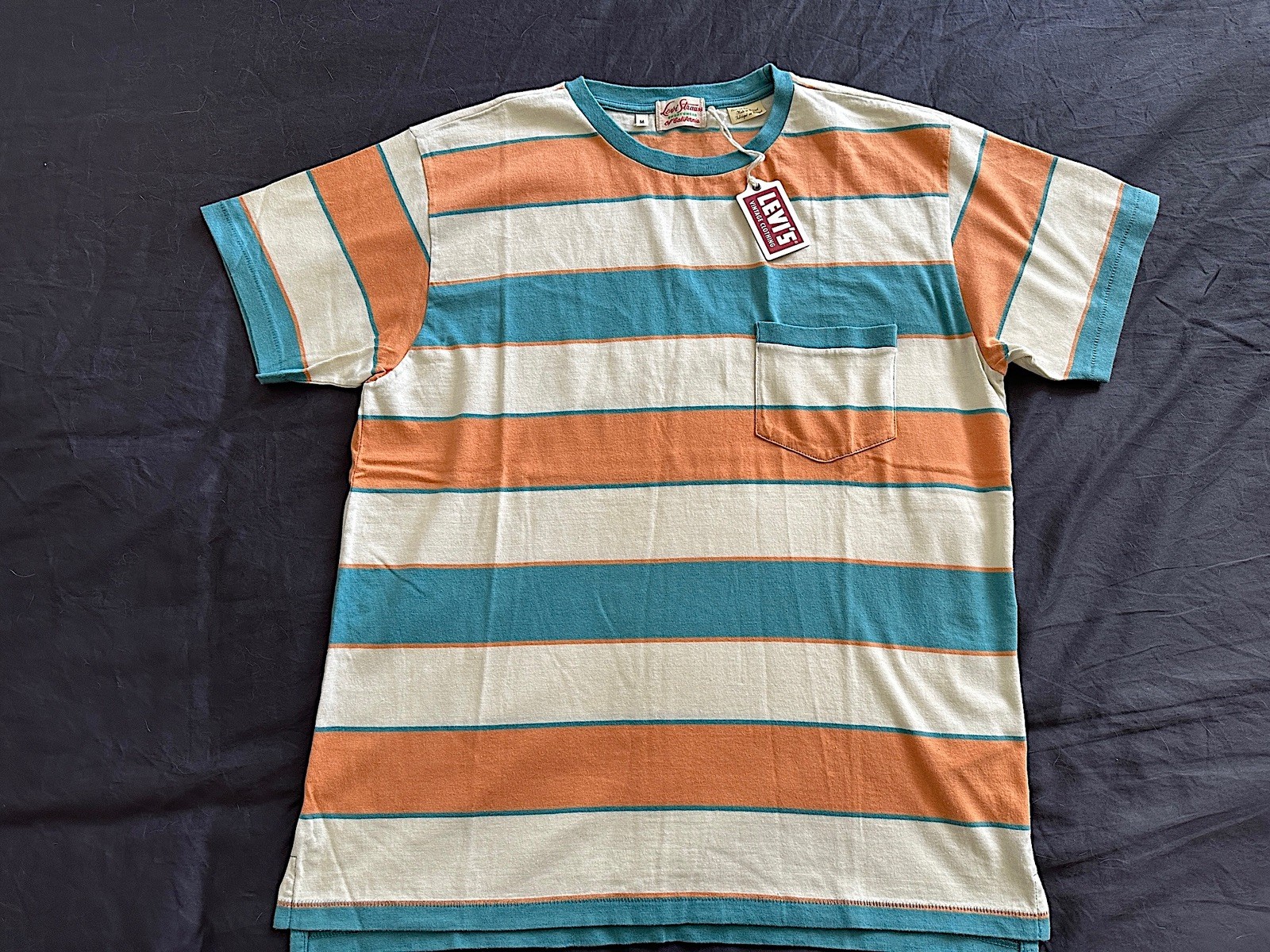 New LVC Levi’s Vintage Clothing 1940s Sportswear Split Hem Pocket Tee Sz-M SS22