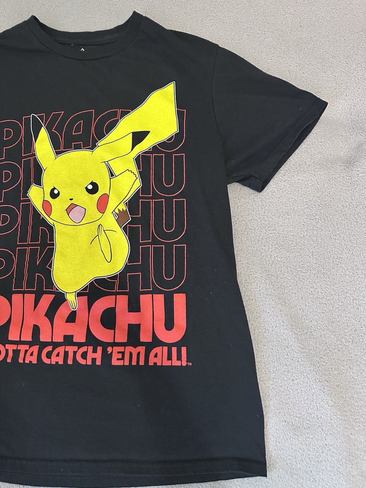 Pokemon Pikachu Gotta Catch Em All T-Shirt Black Unisex Size M Graphic Tee