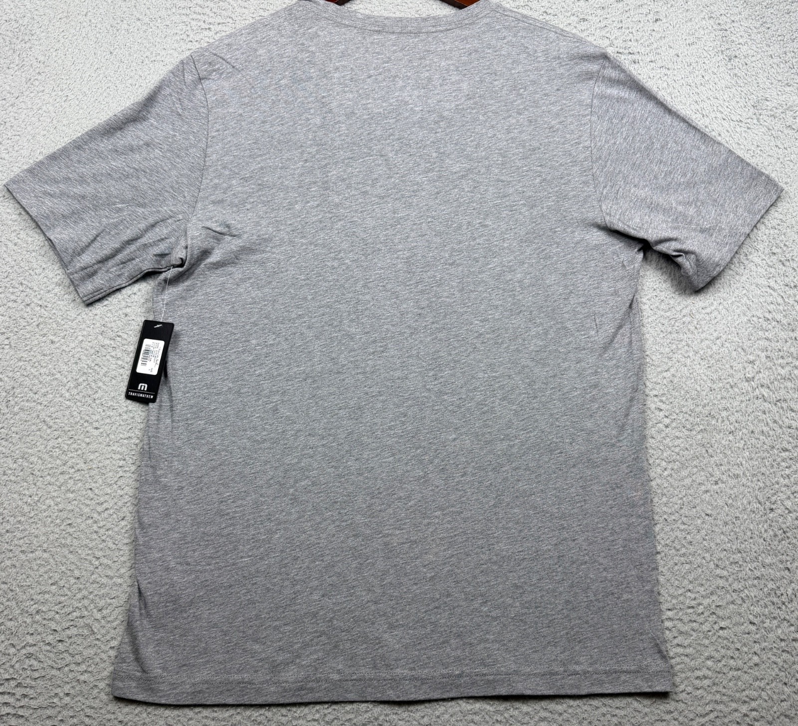 Travis Mathew Graphic T Shirt Mens Large Gray Star Stripes Pima Cotton Logo Flag