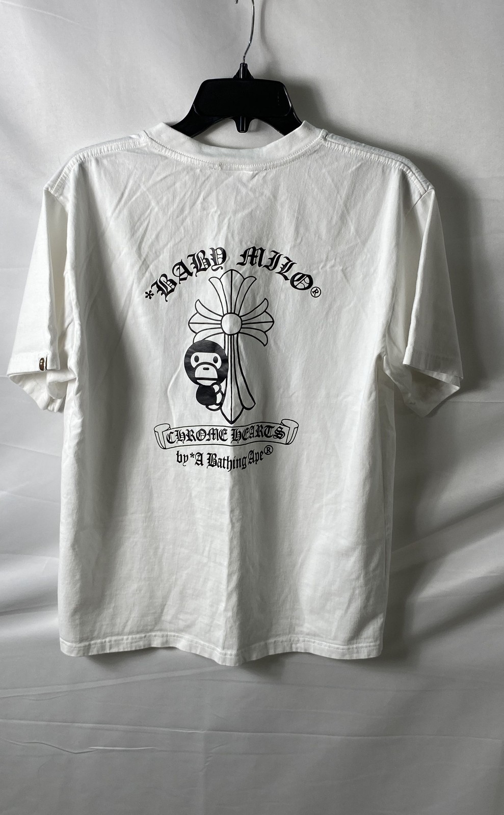 Chrome Hearts x A Bathing Ape Men’s White Baby Milo Cross Graphic T-shirt Sz M