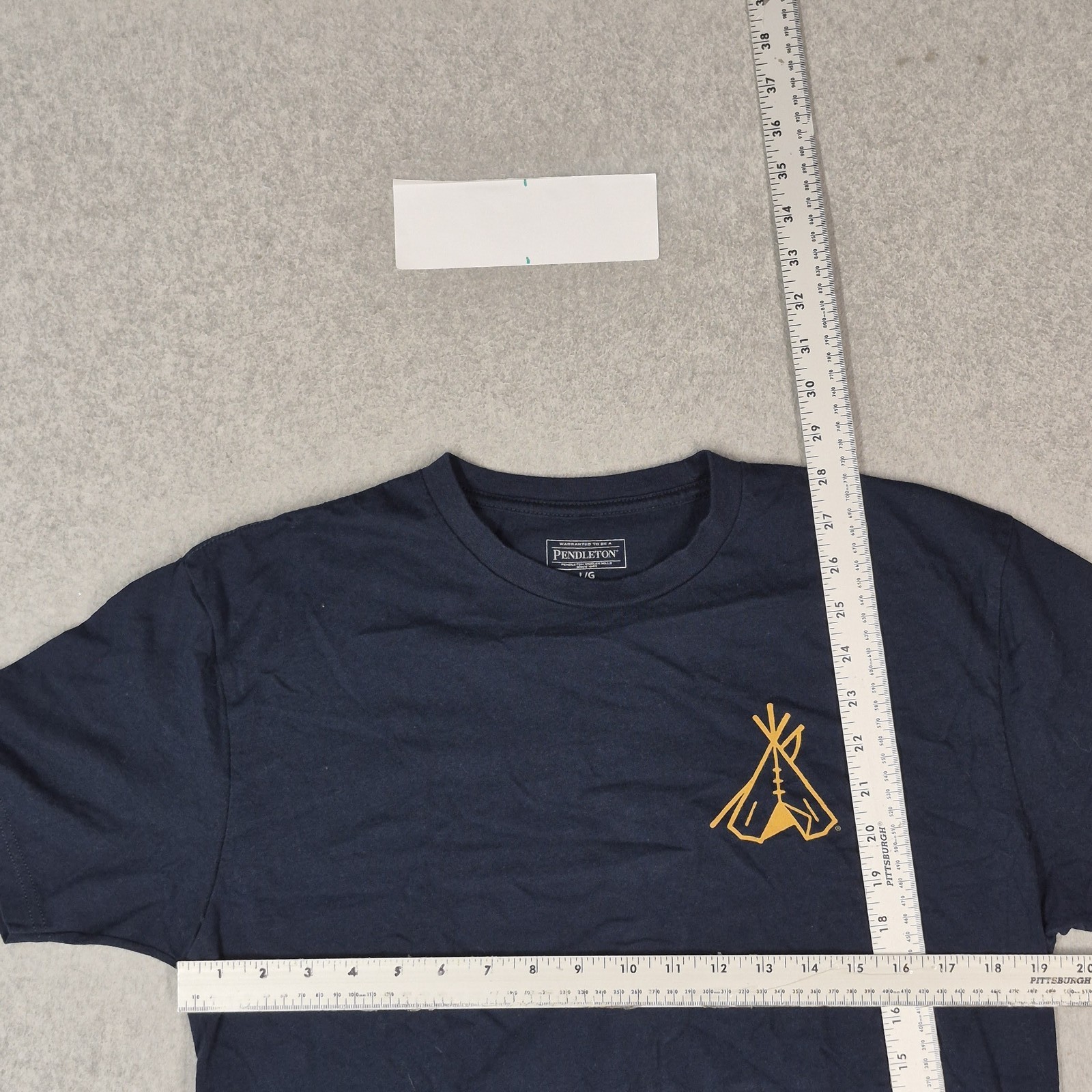 Pendleton Men Shirt L/G Navy Blue Graphic Tee Short Sleeve Print