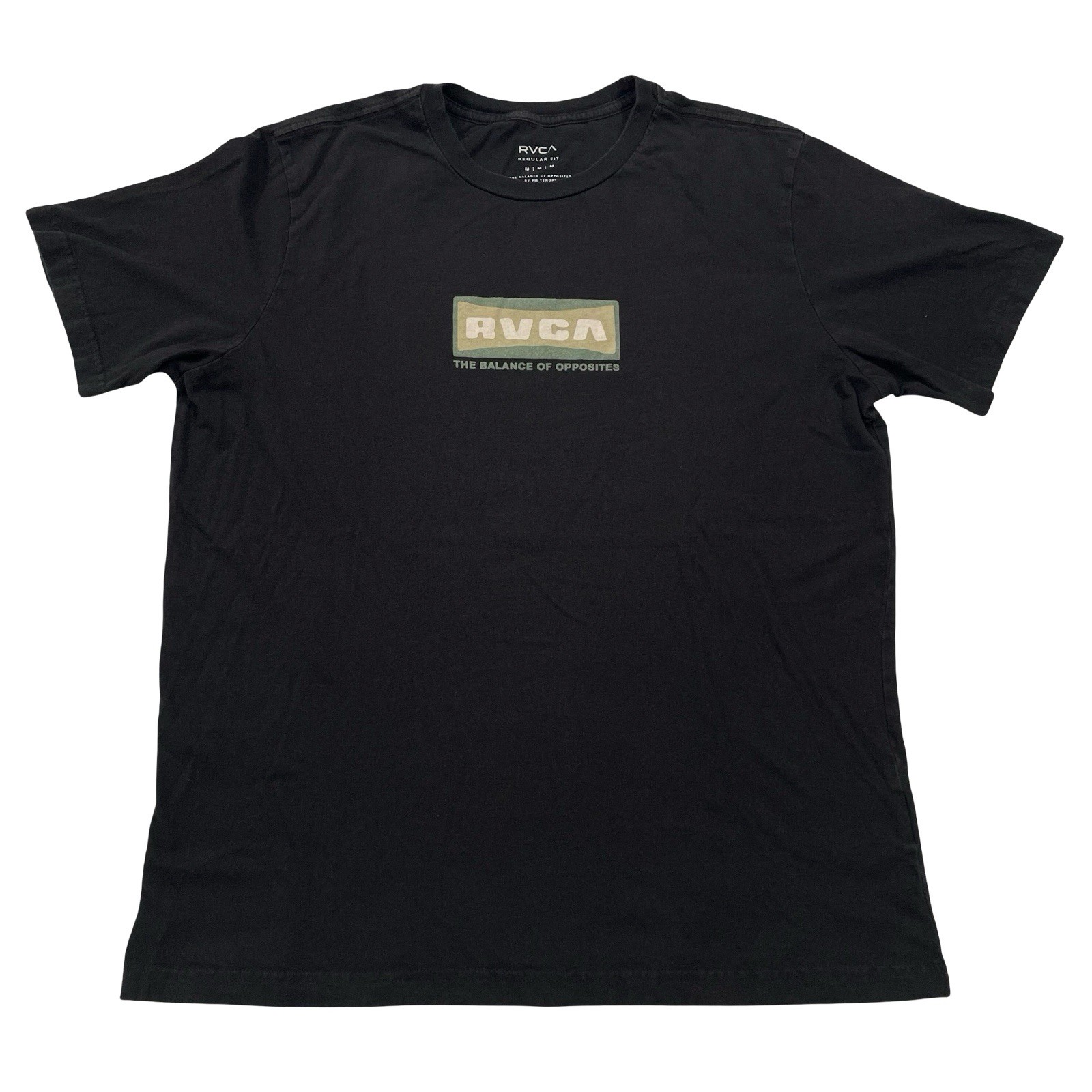 RVCA The Balance of Opposites Chest Graphic Size M Black Tee (Retail $35)