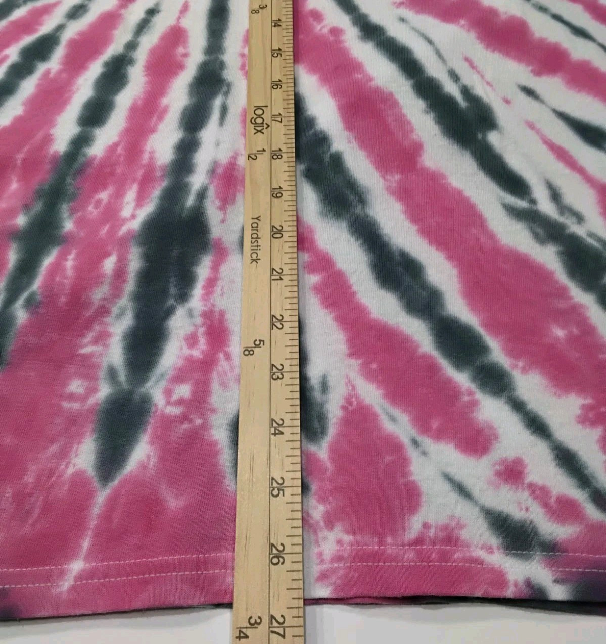 New Tie Dye Men’s T-Shirt Pink Gray Adult Large Multicolor Summer Spiral Swirl