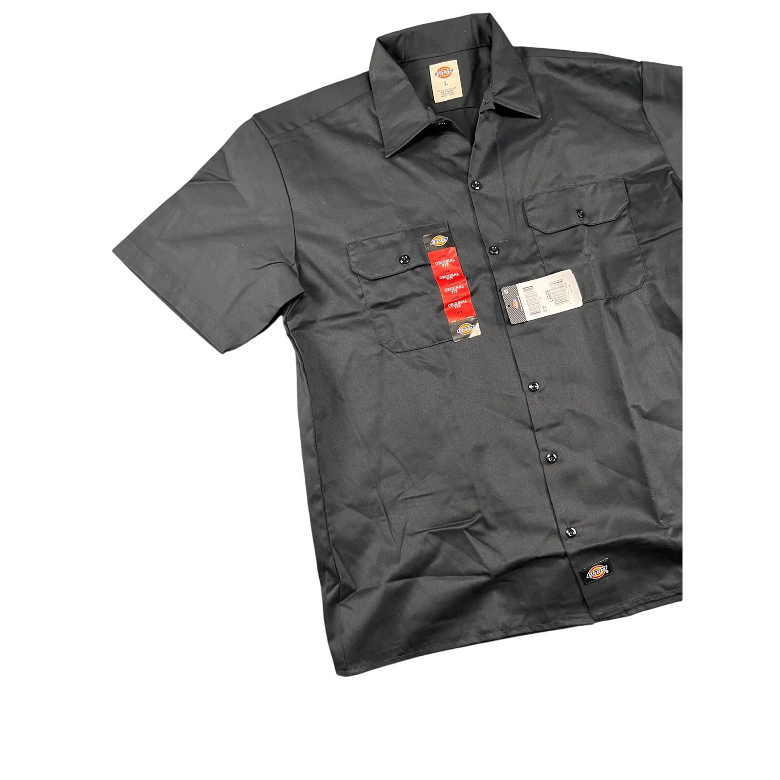 Men’s Dickies L Black Short Sleeve Work Shirt NWT New With Tags
