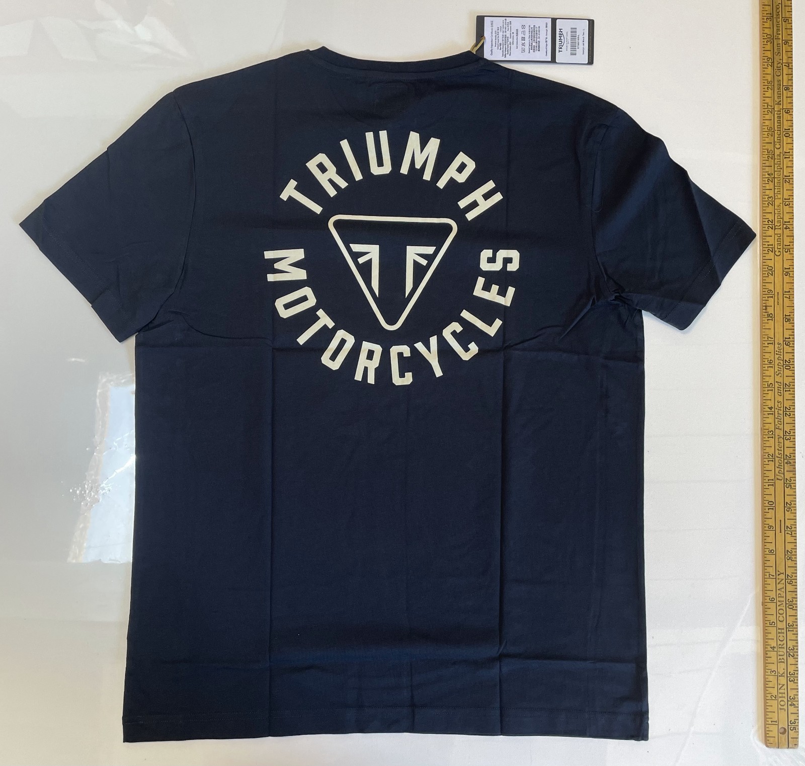 Triumph Motorcycles T-Shirt Men Large Newlyn Jet Black Graphic Logo Short Sleeve