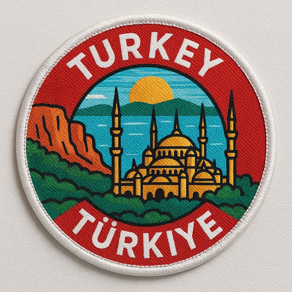 Turkey TURKIYE Travel PATCH 3″ Dyed Patch Patches Badge Badges