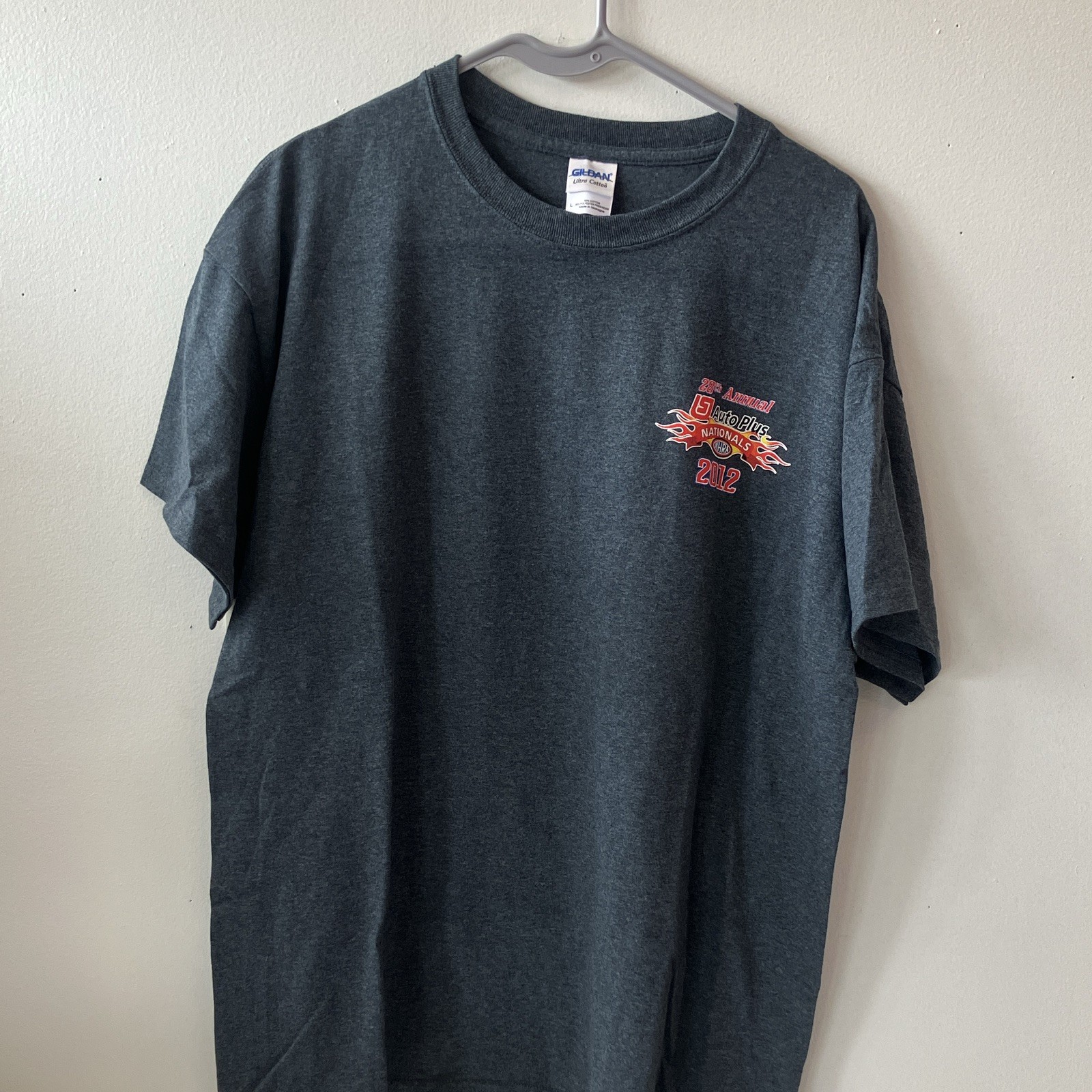 Gildan Ultra Cotton NHRA Auto Plus Nationals 2012 Double-Sided Tee L Gray