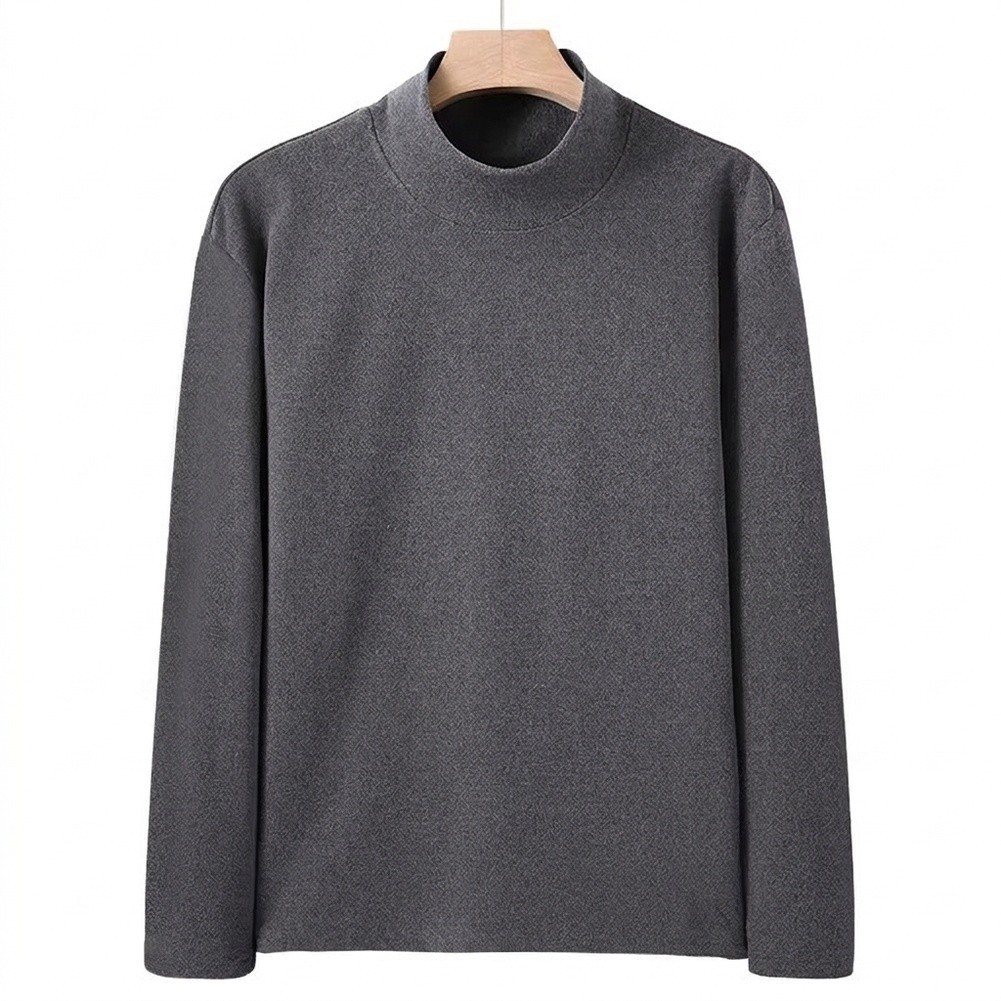 Men’s Smooth Fabric Long Sleeve Inner Shirt Half Turtleneck for Daily Wear