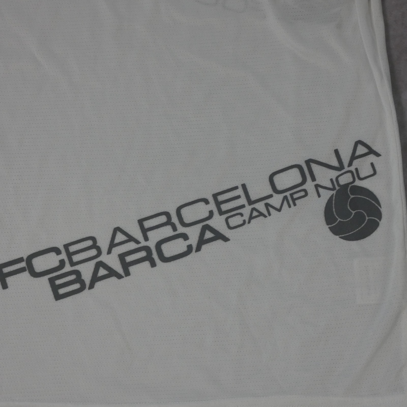 Nike T Shirt Mens L White Football FC Barcelona Soccer World Cup Stretch Jersey