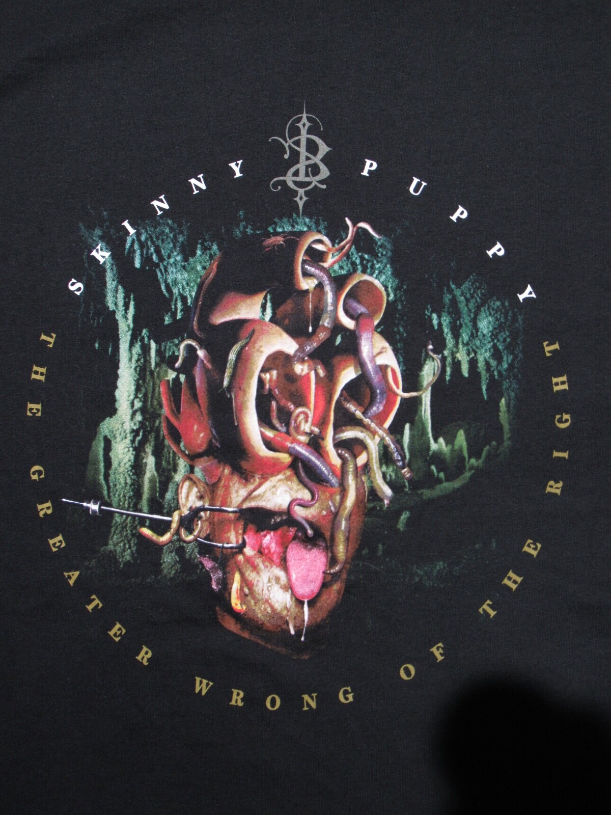 Original Vtg 2004 SKINNY PUPPY Greater Wrong Of Right T-SHIRT XL Tour Concert 04