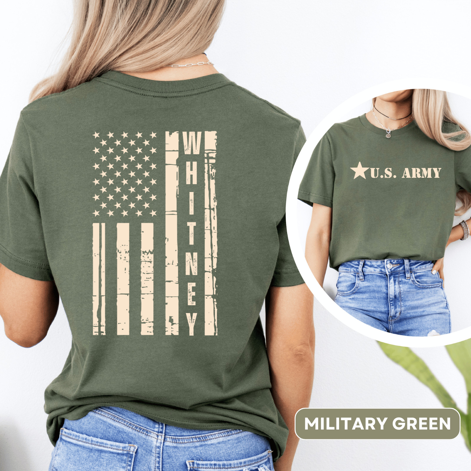 Custom U.S. Army T-Shirt for Army Familys, Graduations Welcome Home and Veterans