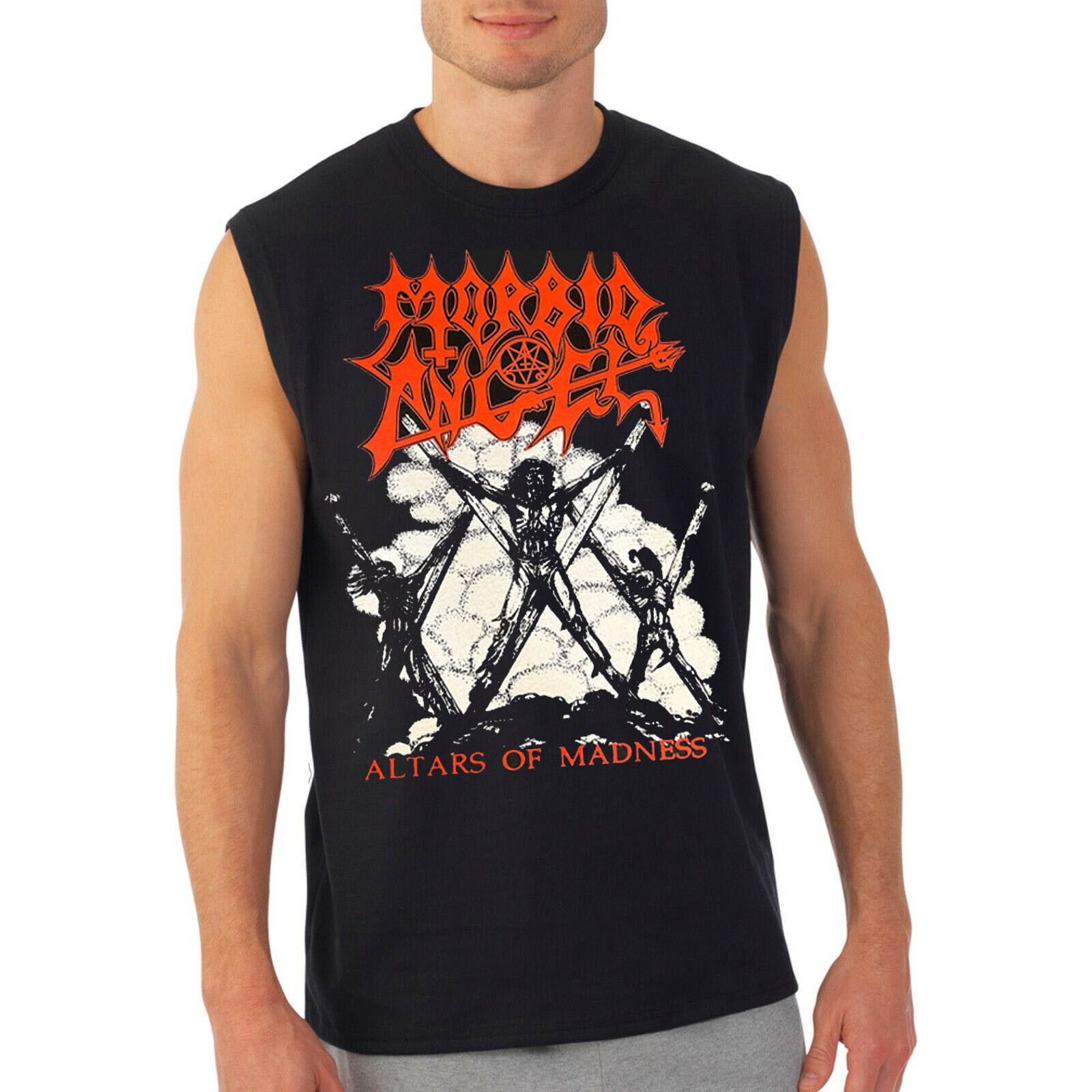 MORBID ANGEL ALTARS OF MADNESS DEATH METAL BAND BLACK MUSCLE SHIRT