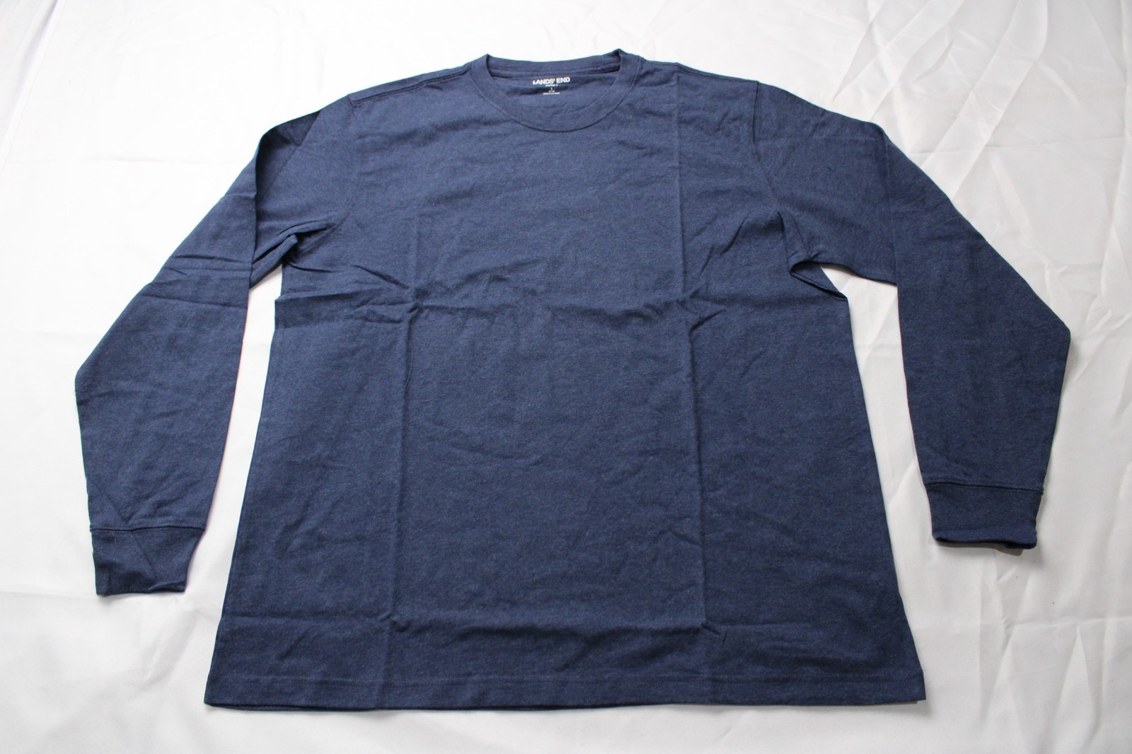 Lands’ End Men’s Super-T Long Sleeve T-Shirt BL1 Radiant Navy Large (US: 42-44)