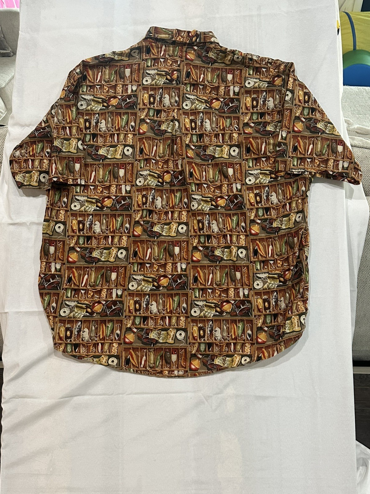Body Objects Shirt Mens 3XB Fishing Outdoor Nature Tackle Box Button Up Made USA
