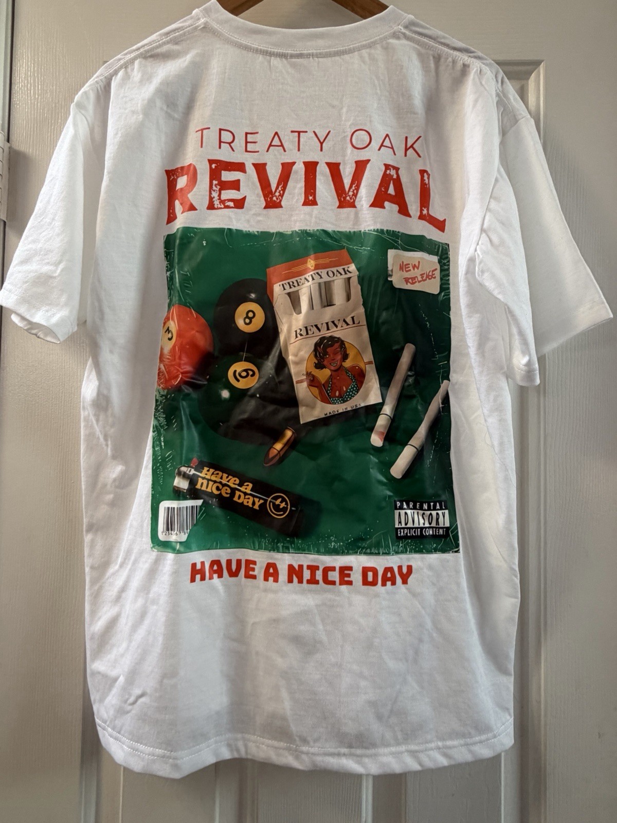 Treaty Oak Revival T-Shirt Front & Back Graphic White Band Tee Unisex
