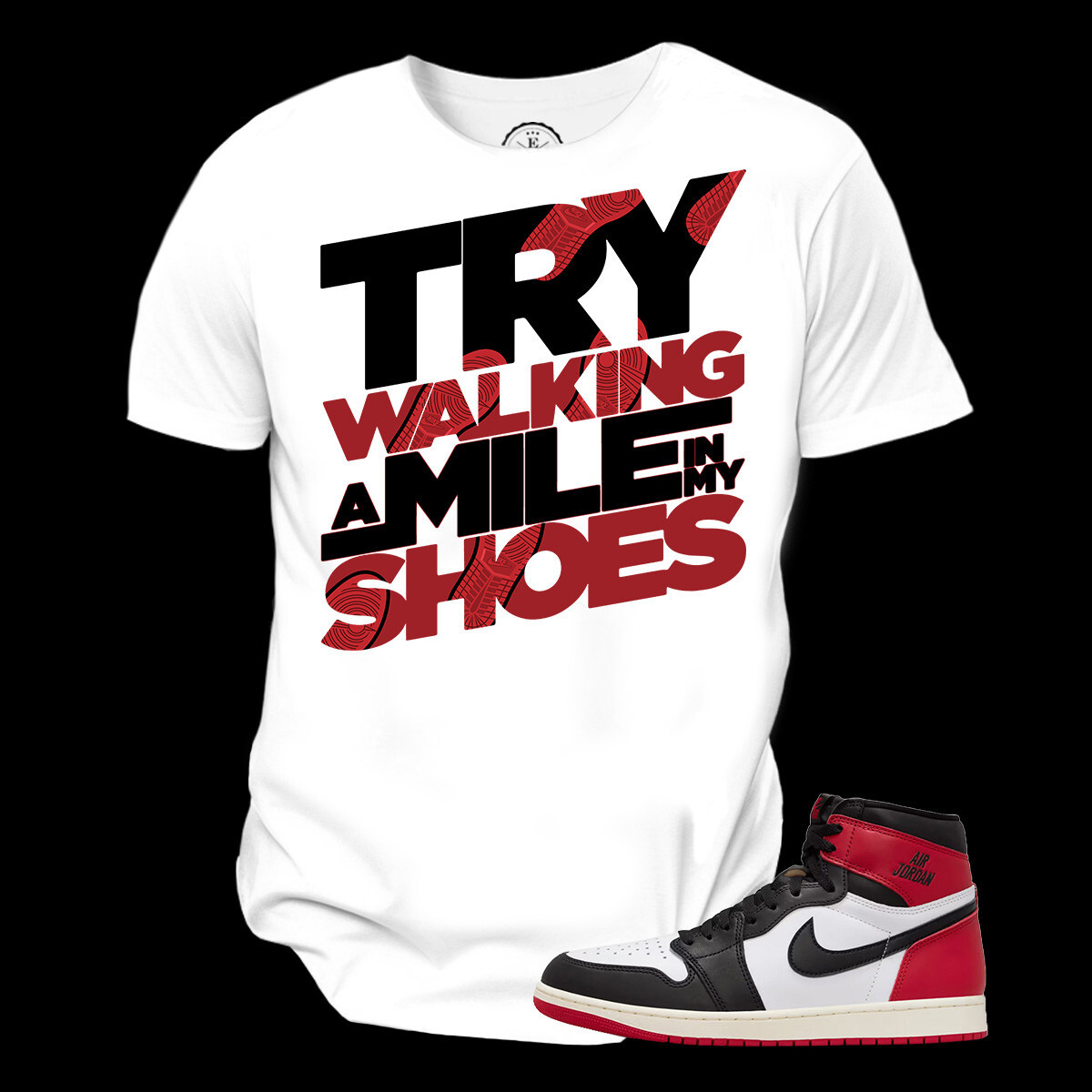 Jordan 1 High Black Toe OG Reimagined Custom Unisex T-Shirt To Match Sneakers