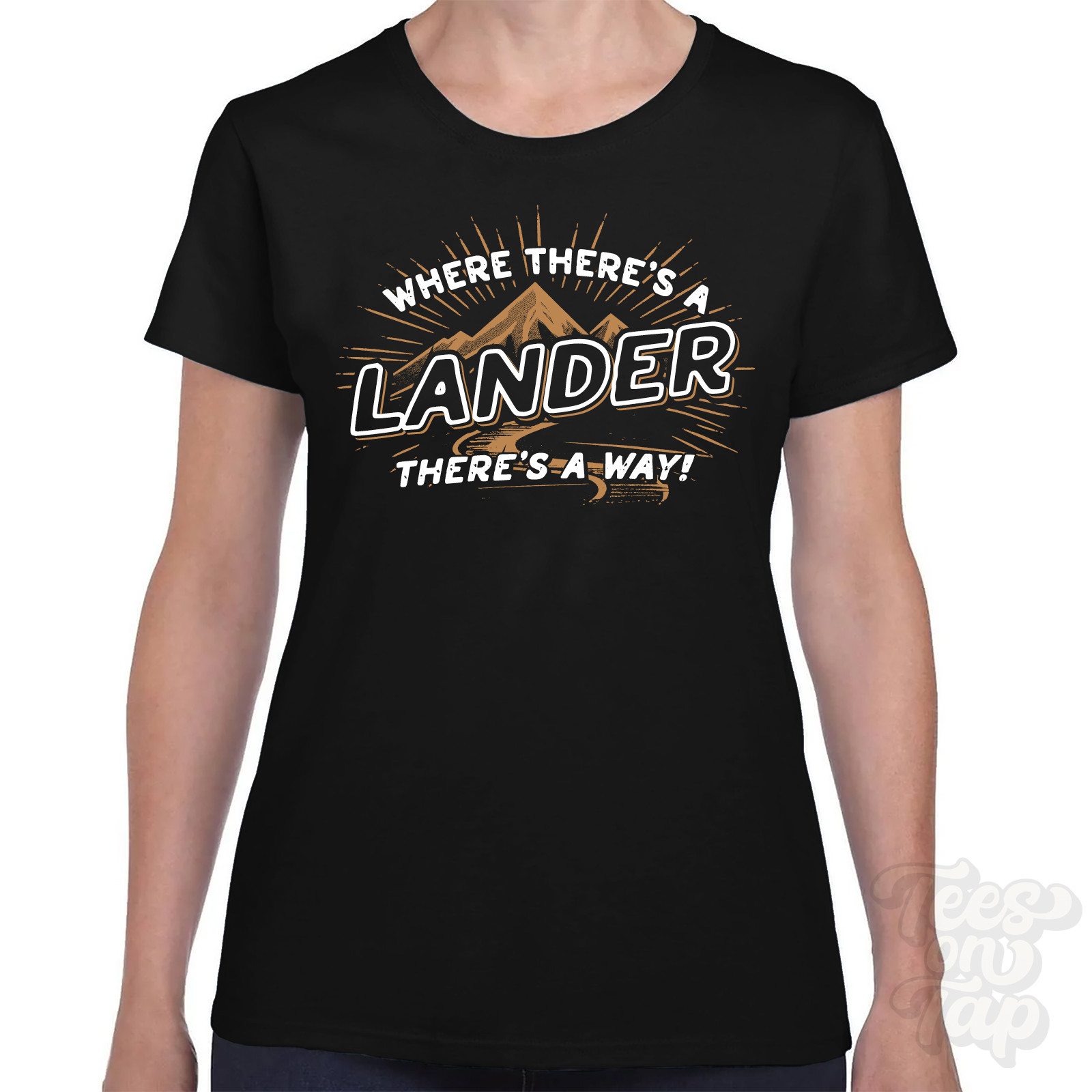WHERE THERE’S A LANDER… T-SHIRT name surname funny family gift idea