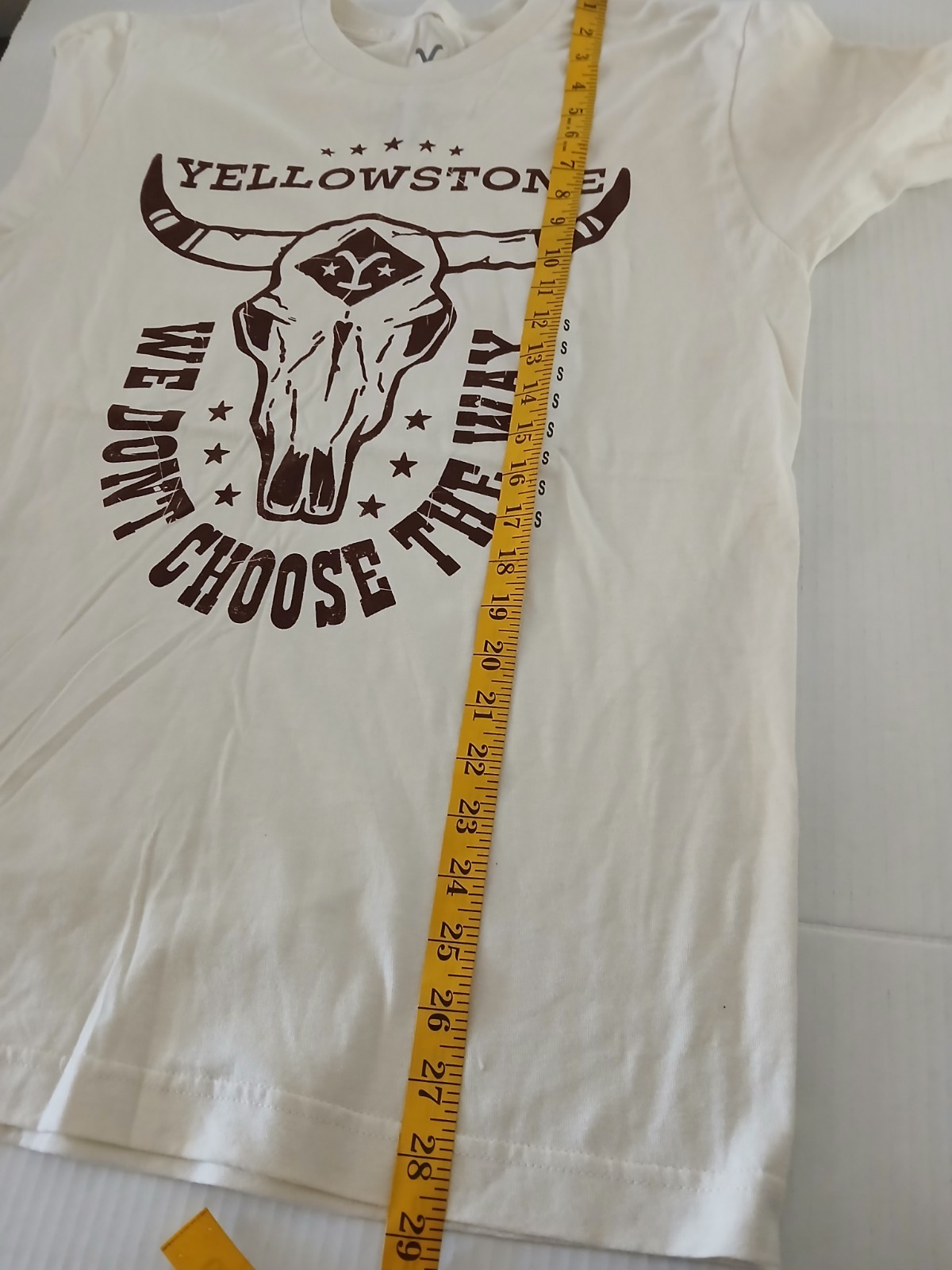 Yellowstone Size S T-Shirt – We Don’t Choose the Way Cream Color 100% Cotton