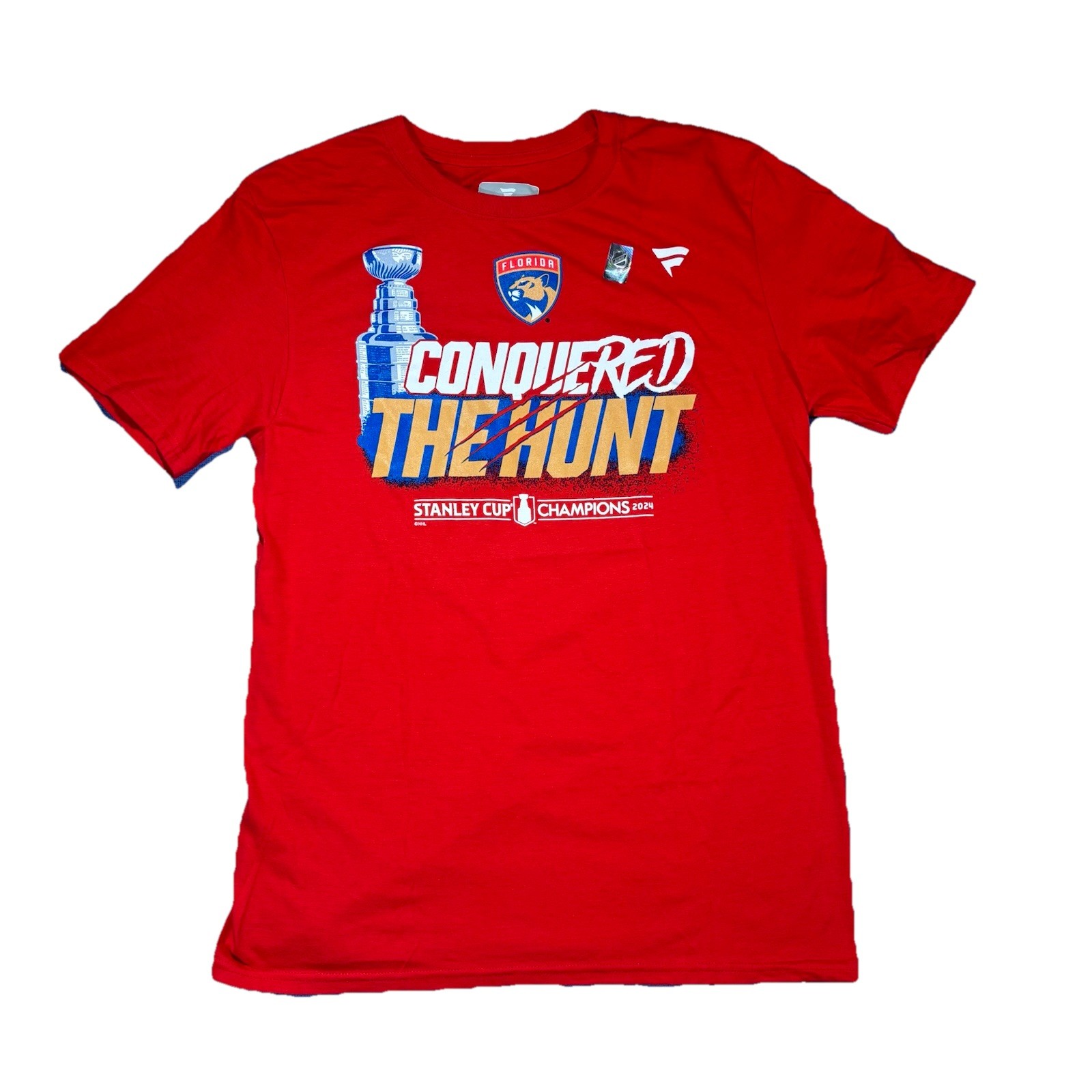 Fanatics NHL Florida Panthers Conquered The Hunt 2024 Stanley Cup Size M T-Shirt